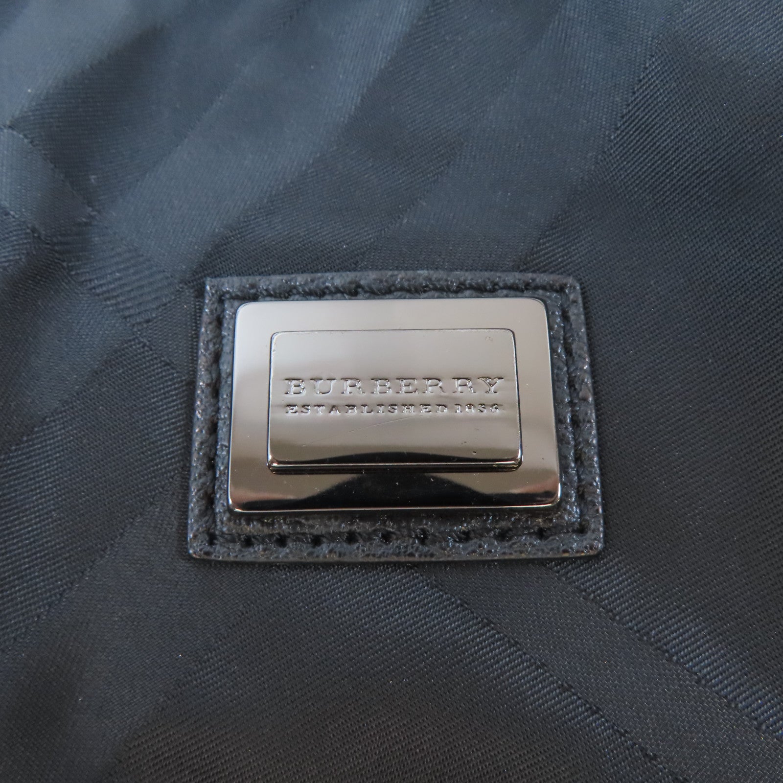 BURBERRY 尼龍2 Way Shoulder Bag銀扣手挽肩背兩用袋黑色