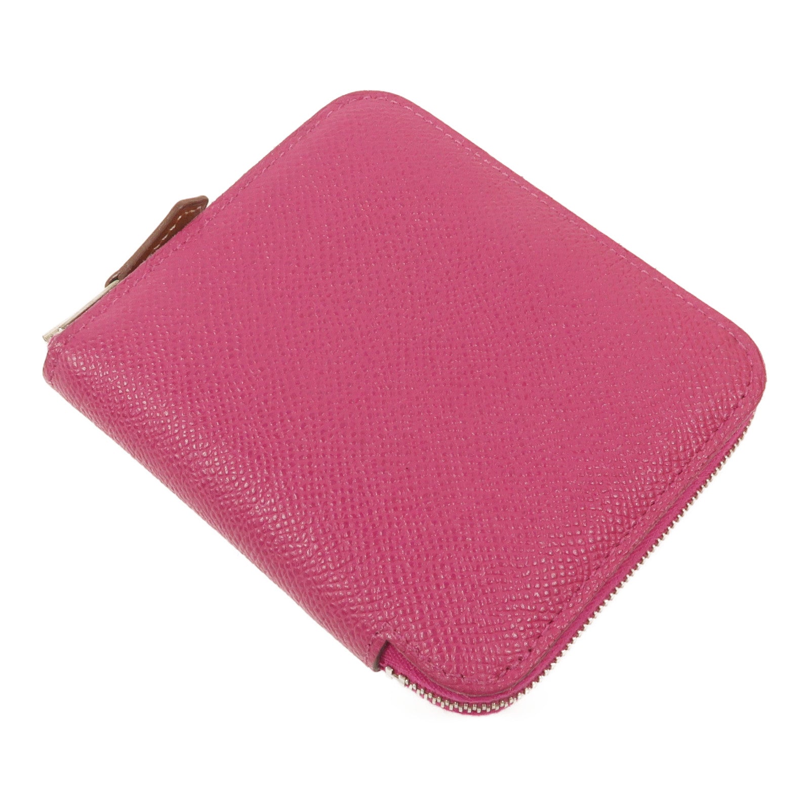 HERMES Epsom皮革Silk In Compact Wallet錢包Rose Pourpre