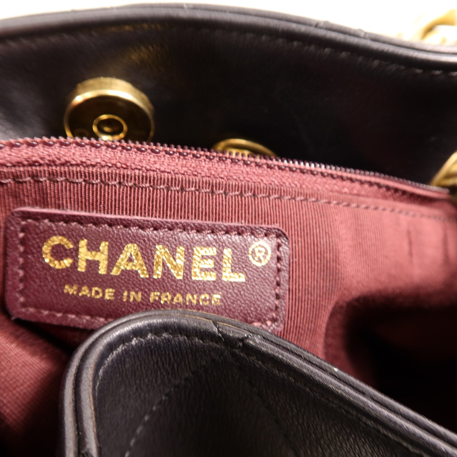 CHANEL 牛皮皮革Drawstring Bucket鏈帶手挽肩背兩用袋