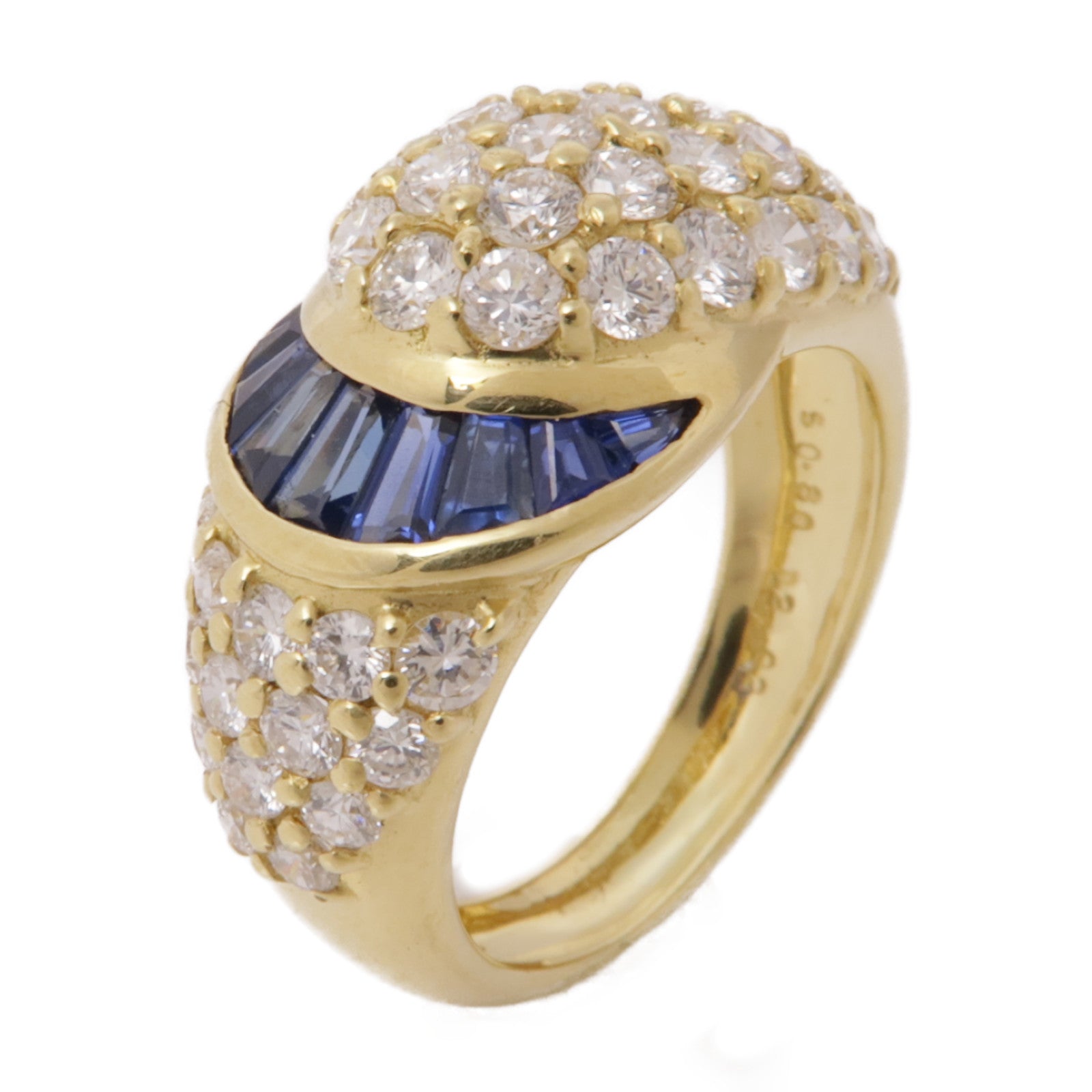 JEWELRY 18K黃金Sapphire Diamond Ring藍寶石/鑽石戒指US#6.25