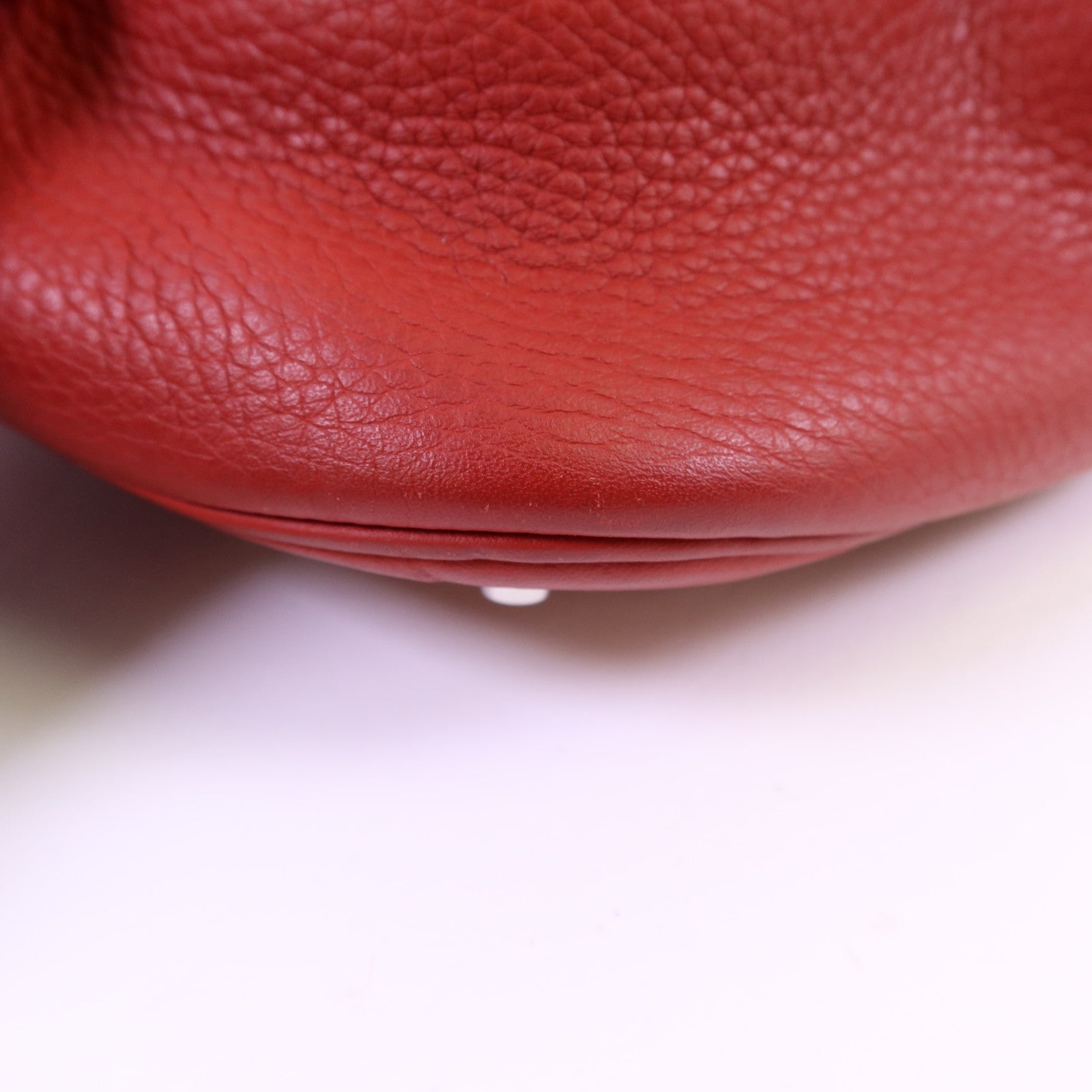 HERMES Clemence皮革Picotin GM銀扣手挽袋Rouge Casaque