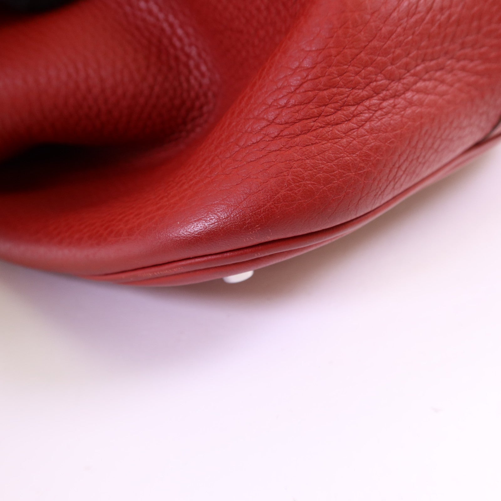 HERMES Clemence皮革Picotin GM銀扣手挽袋Rouge Casaque