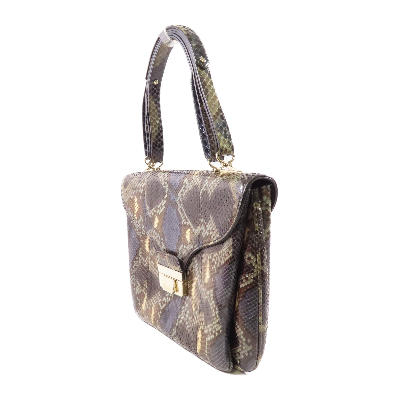 Valentino 蛇皮皮革Hand Bag金扣手挽袋