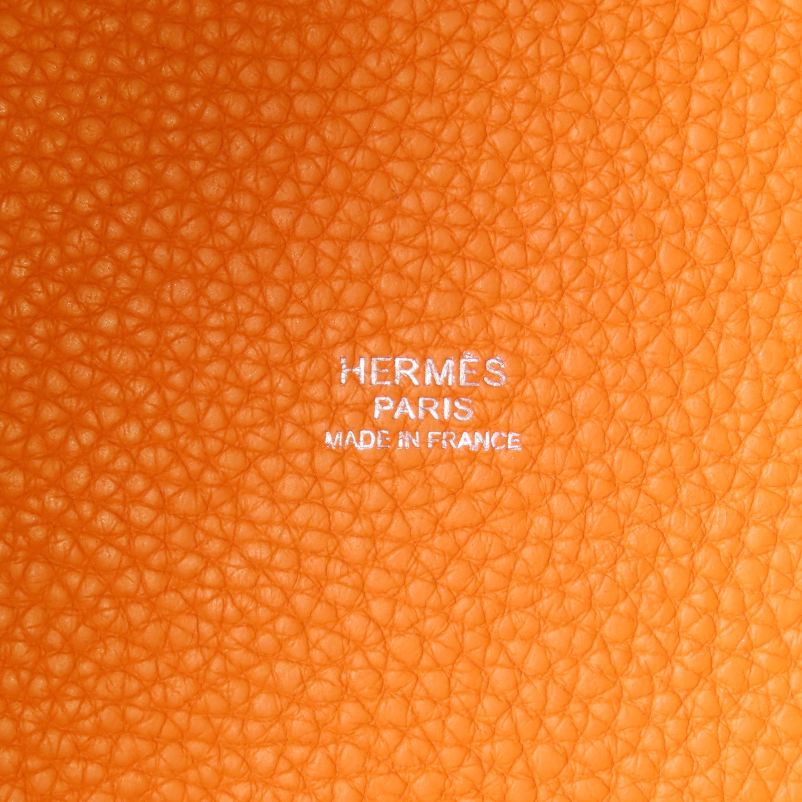 HERMES Clemence皮革Picotin MM手挽袋Orange