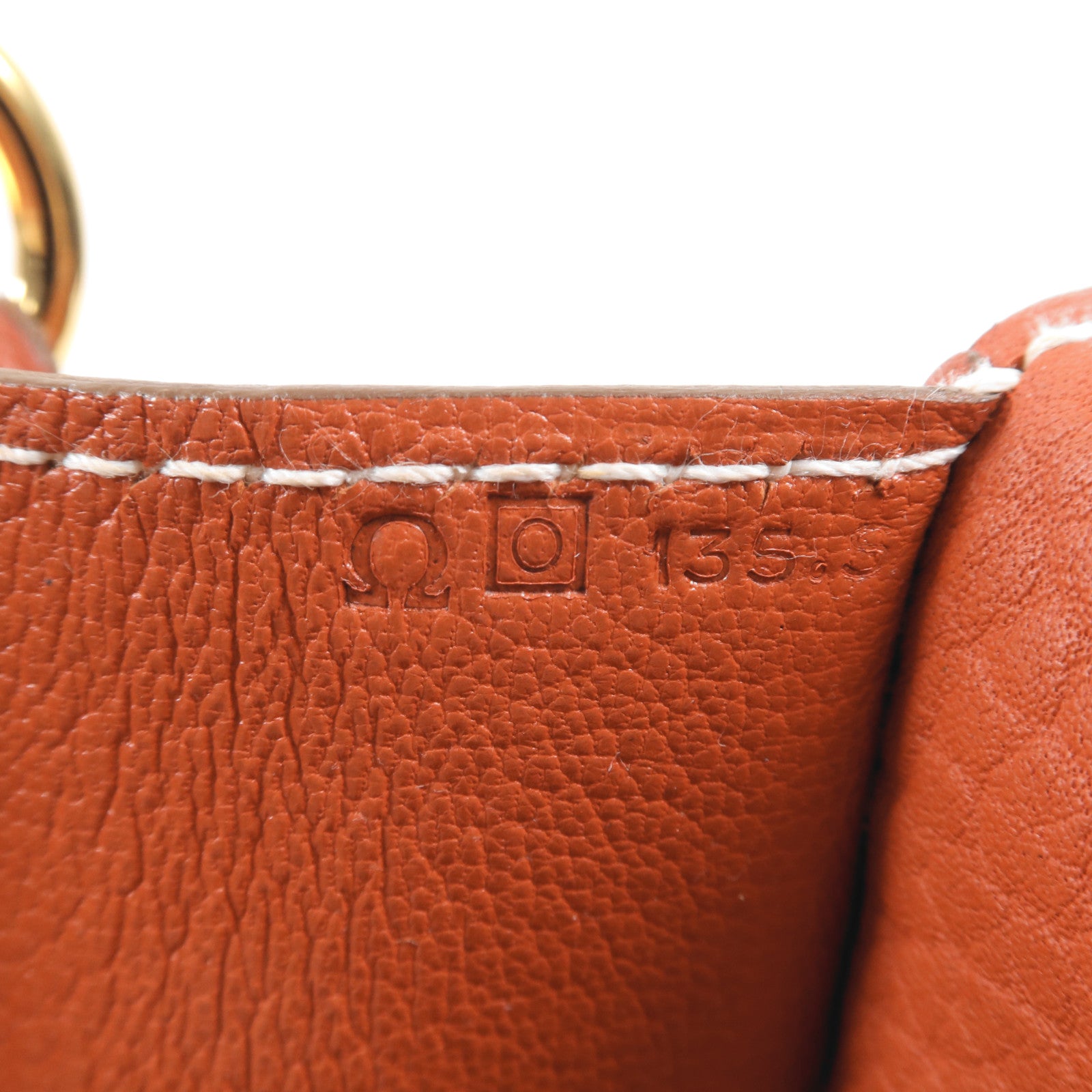 HERMES Clemence皮革Roulis 23金扣肩背袋Sanguine