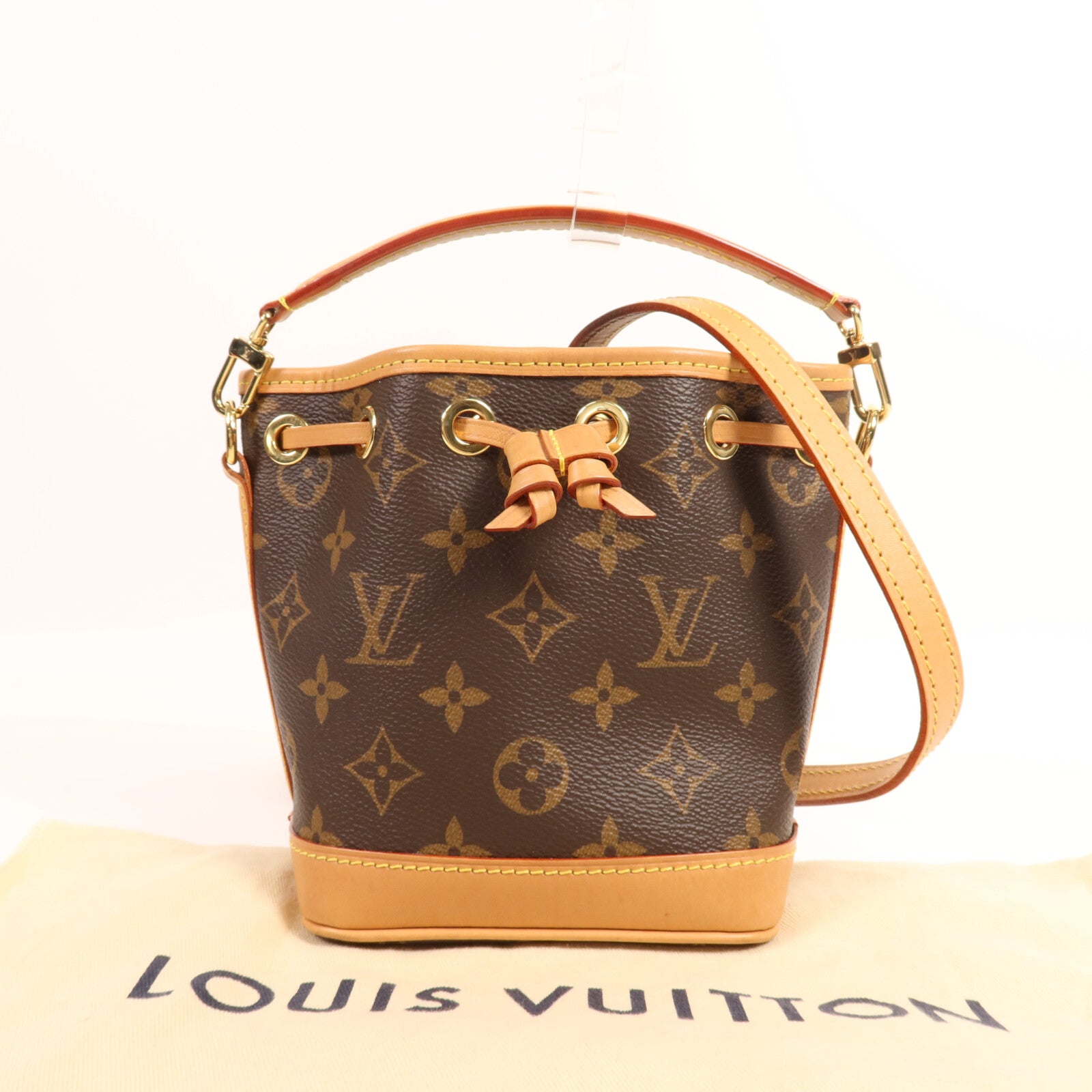 LOUIS VUITTON Monogram Nano Noe金扣手挽肩背兩用袋