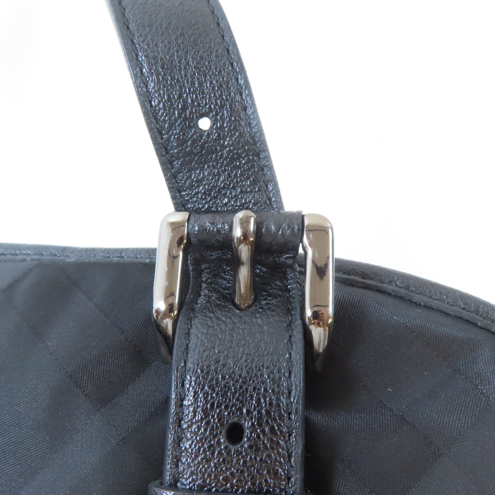 BURBERRY 尼龍2 Way Shoulder Bag銀扣手挽肩背兩用袋黑色