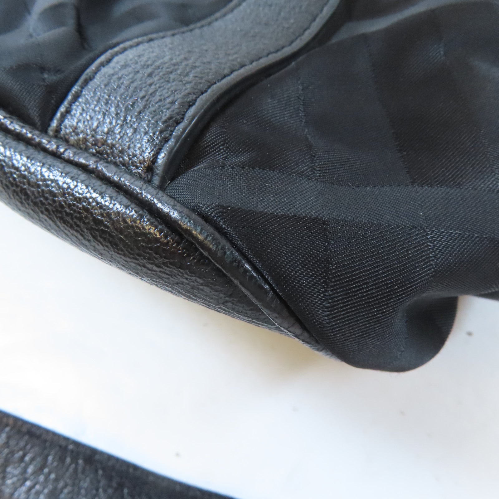 BURBERRY 尼龍2 Way Shoulder Bag銀扣手挽肩背兩用袋黑色