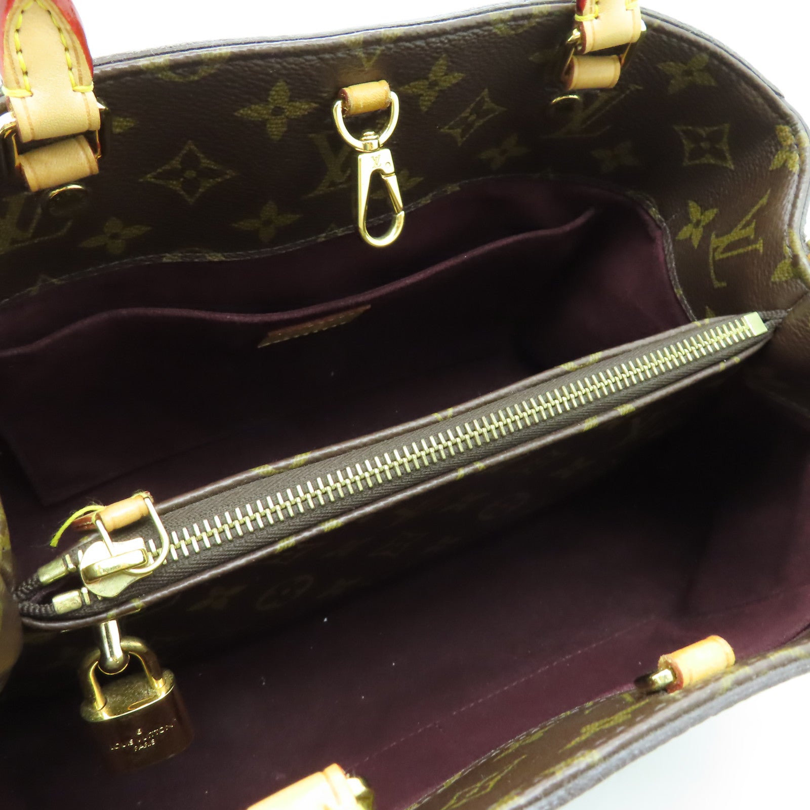 LOUIS VUITTON 【激減優惠】Monogram Montaigne MM金扣手挽肩背兩用袋啡色