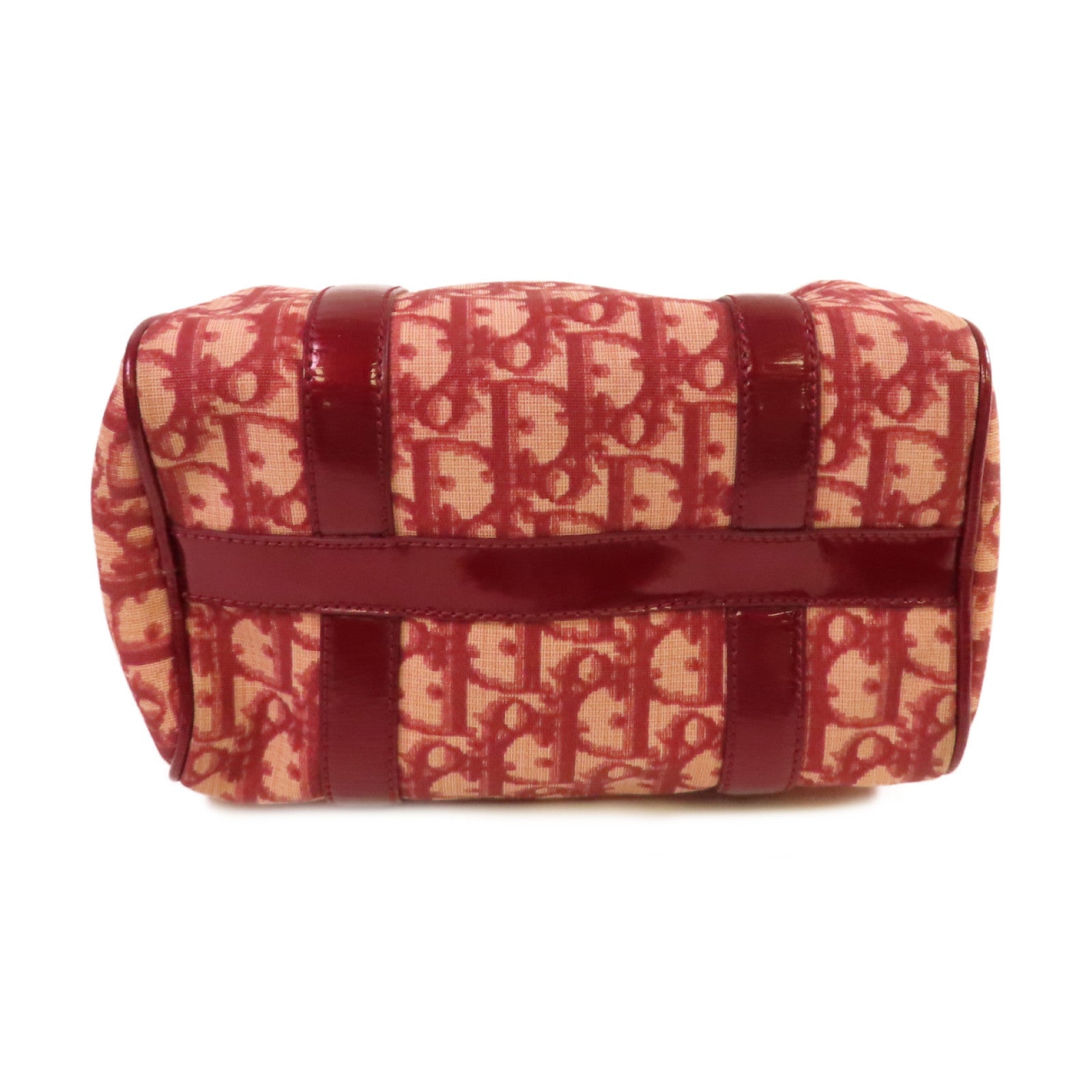 Dior Oblique塗層帆布Dior Handbag金扣手挽袋酒紅色