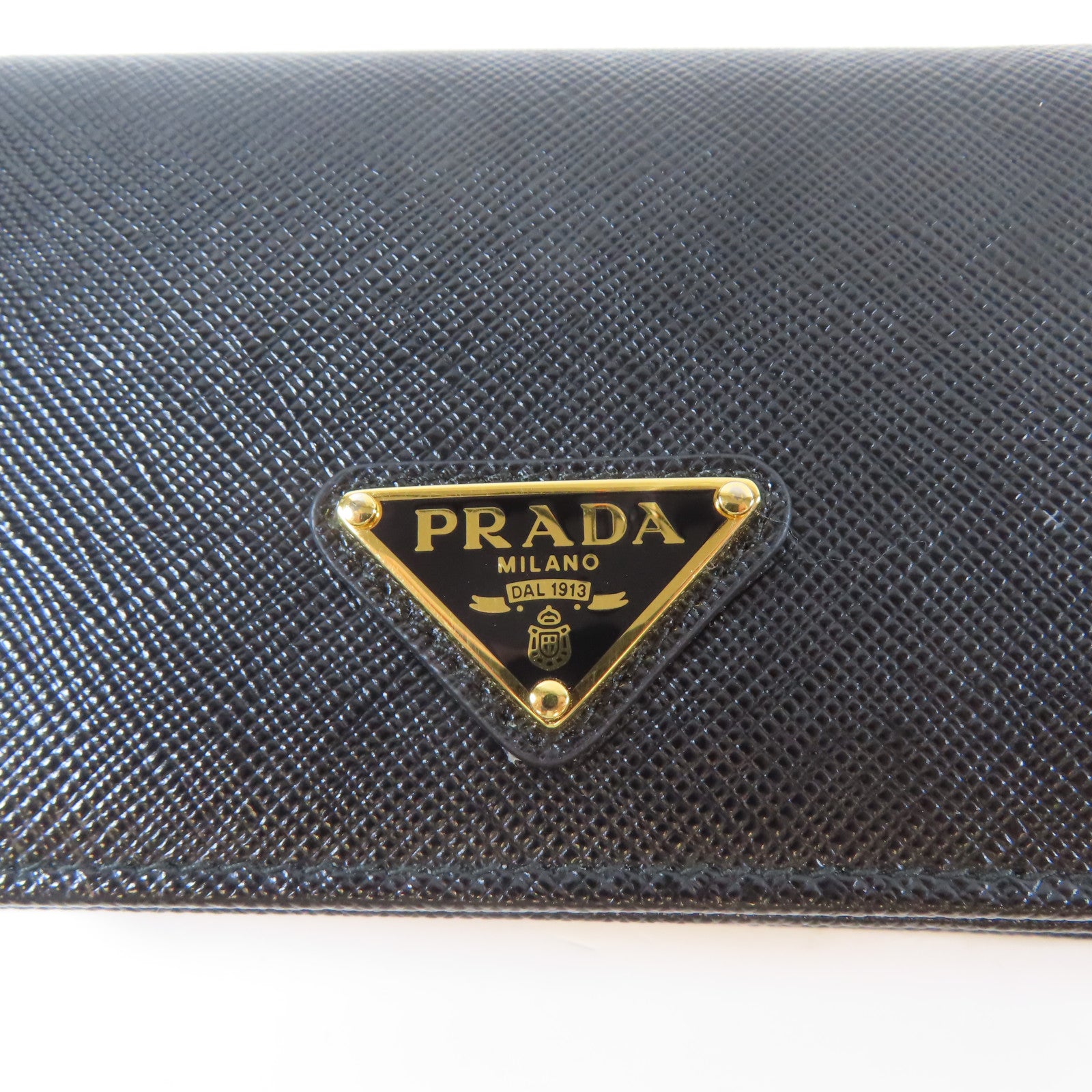 PRADA 牛皮皮革Small Wallet折叠錢包黑色