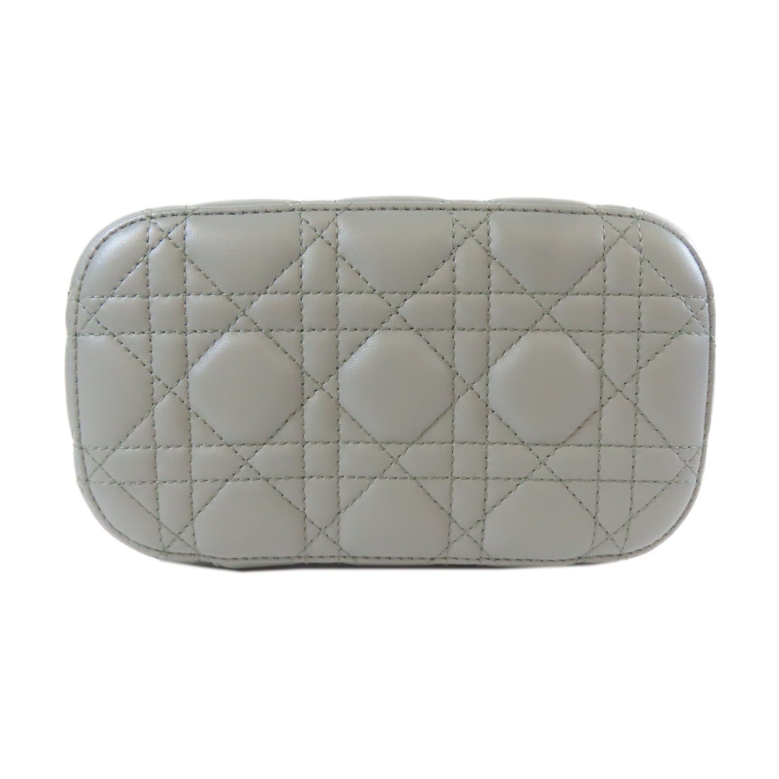Dior 羊皮皮革Travel Vanity Case金扣手挽肩背兩用袋灰色