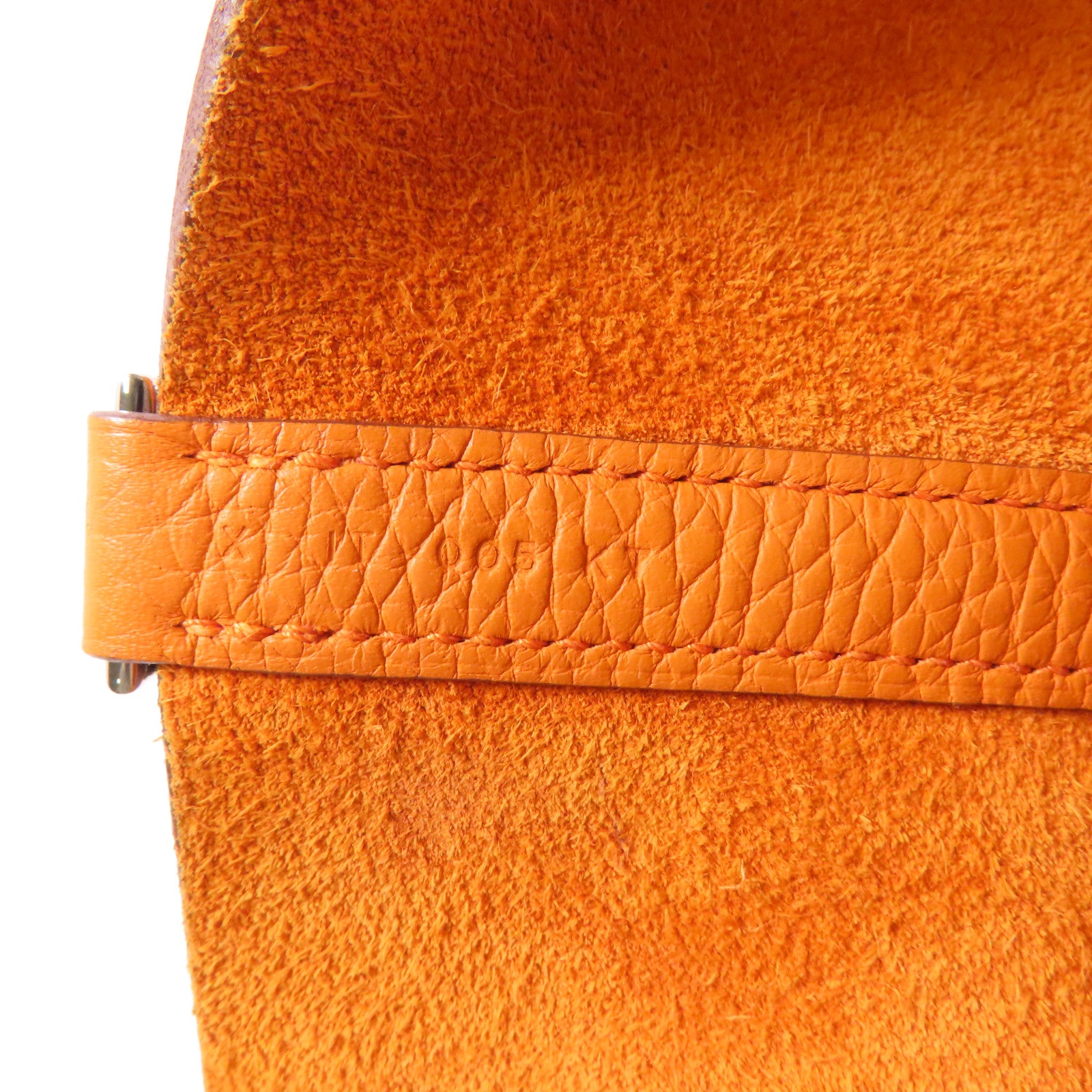 HERMES Clemence皮革Picotin MM手挽袋Orange