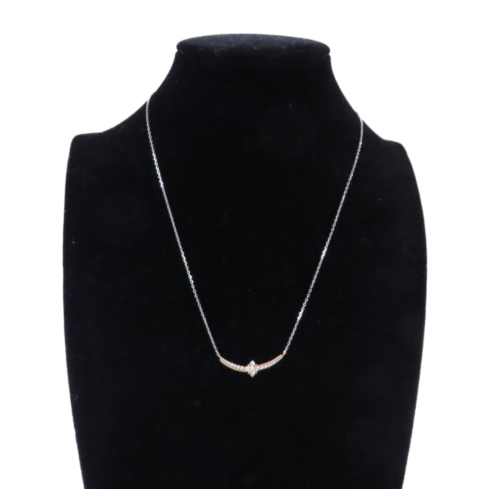Jewelry SHW 0.282ct Diamond Necklace 18K White Gold 18K Rose Gold