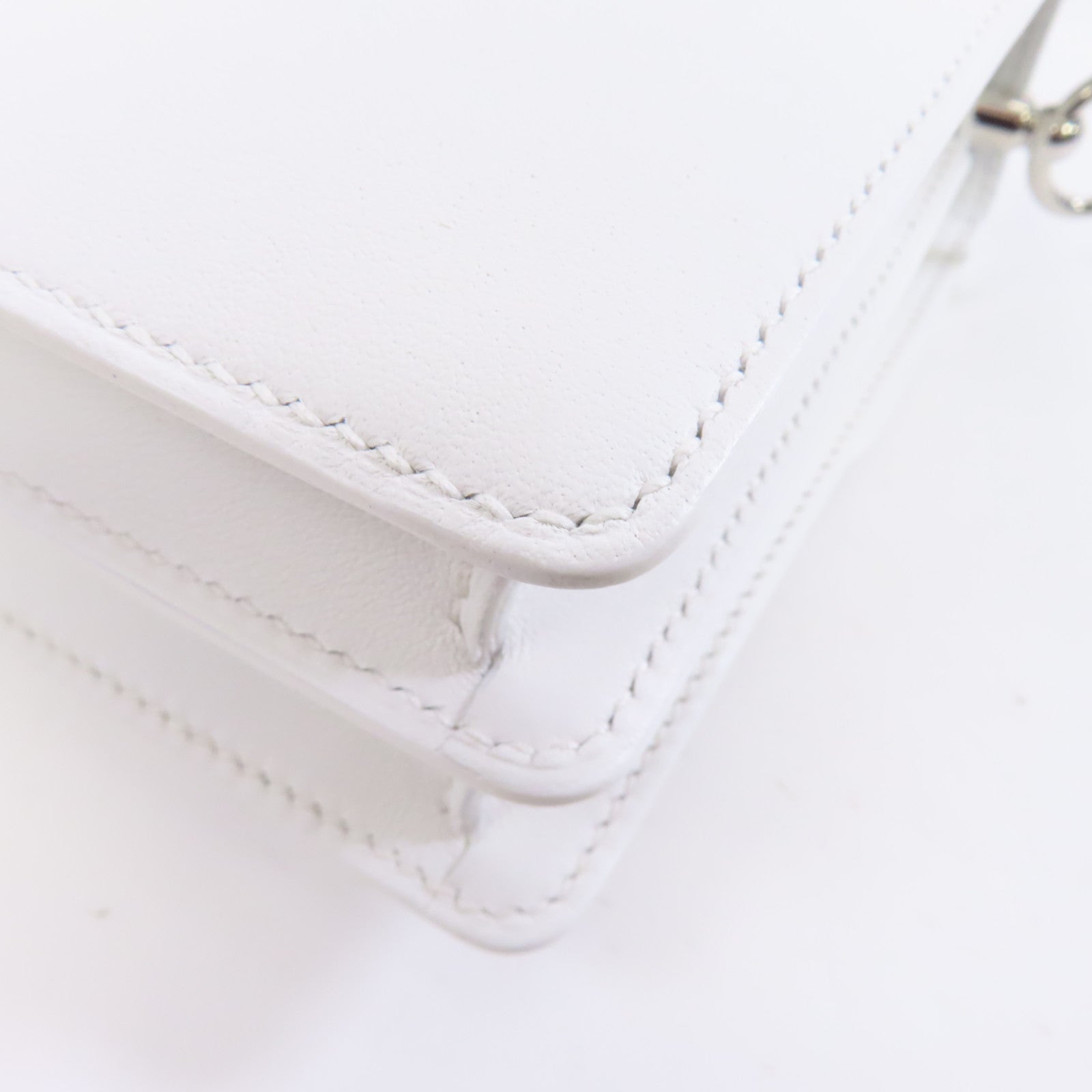 HERMES 【激減優惠】Evercolor皮革Mini Roulis銀扣肩背袋Blanc白色