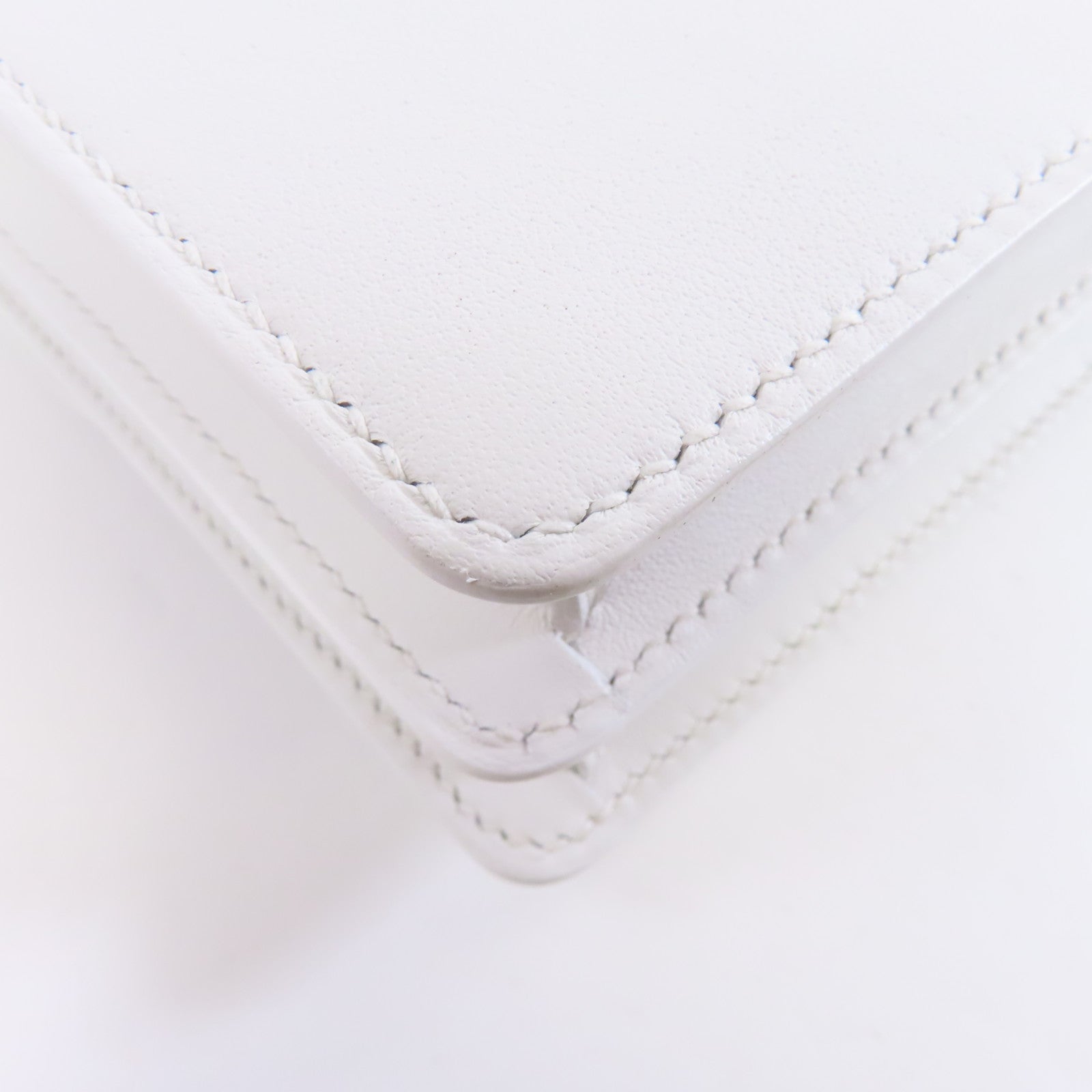 HERMES 【激減優惠】Evercolor皮革Mini Roulis銀扣肩背袋Blanc白色