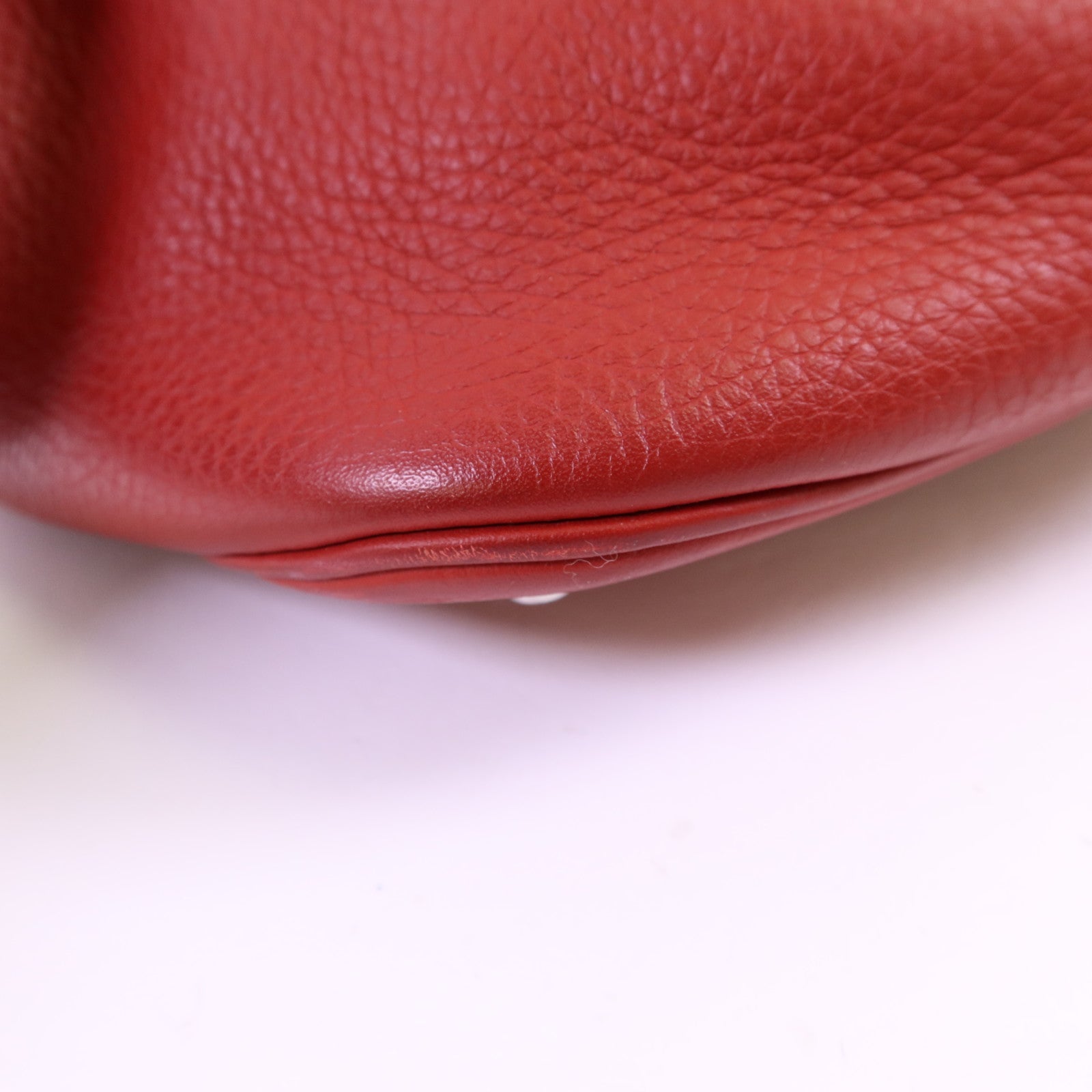 HERMES Clemence皮革Picotin GM銀扣手挽袋Rouge Casaque