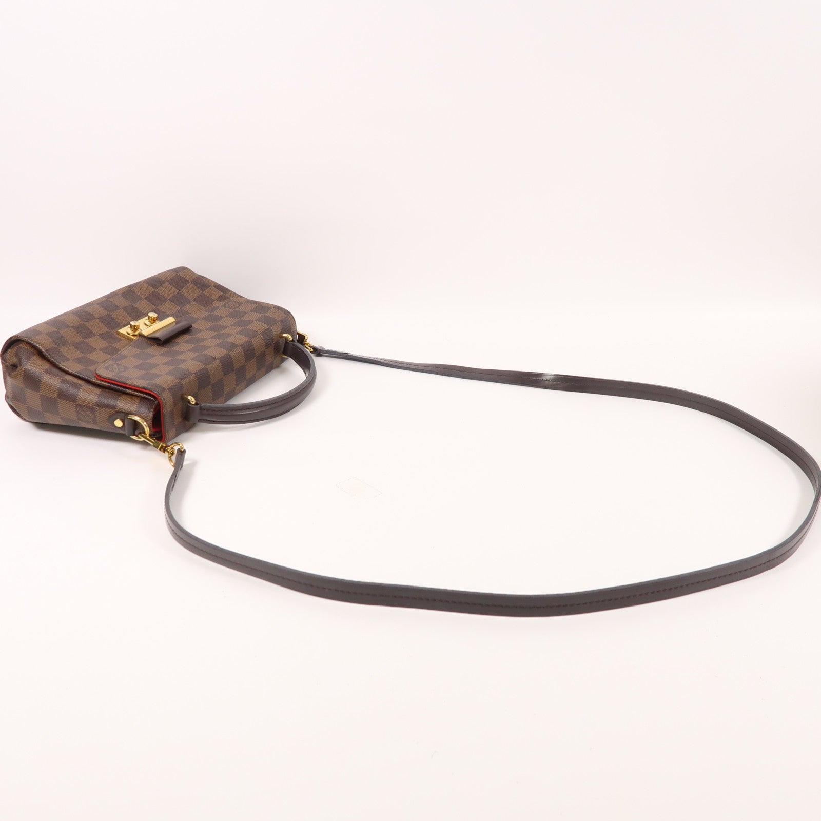 LOUIS VUITTON Damier Croisette金扣手挽肩背兩用袋