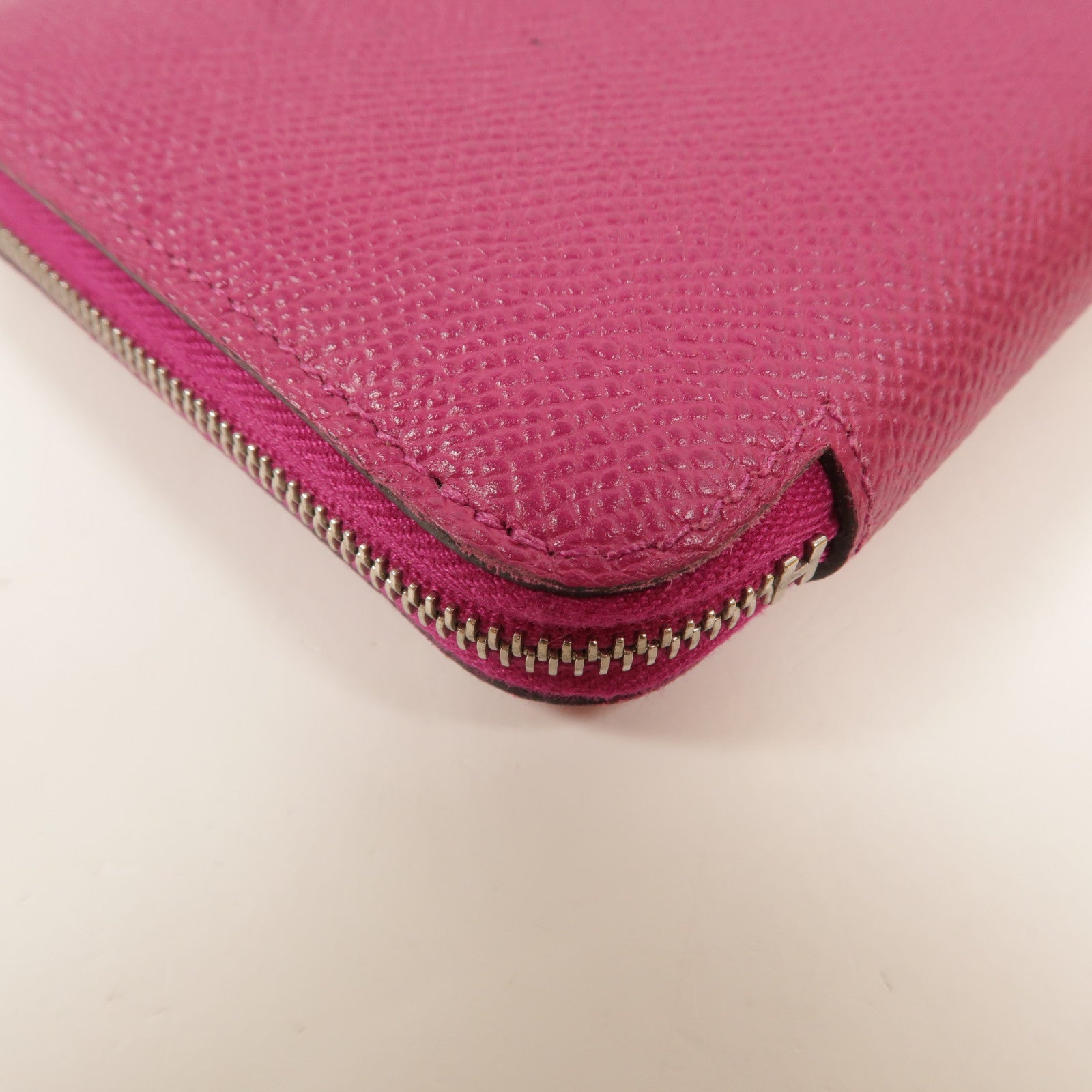 HERMES Epsom皮革Silk In Compact Wallet錢包Rose Pourpre