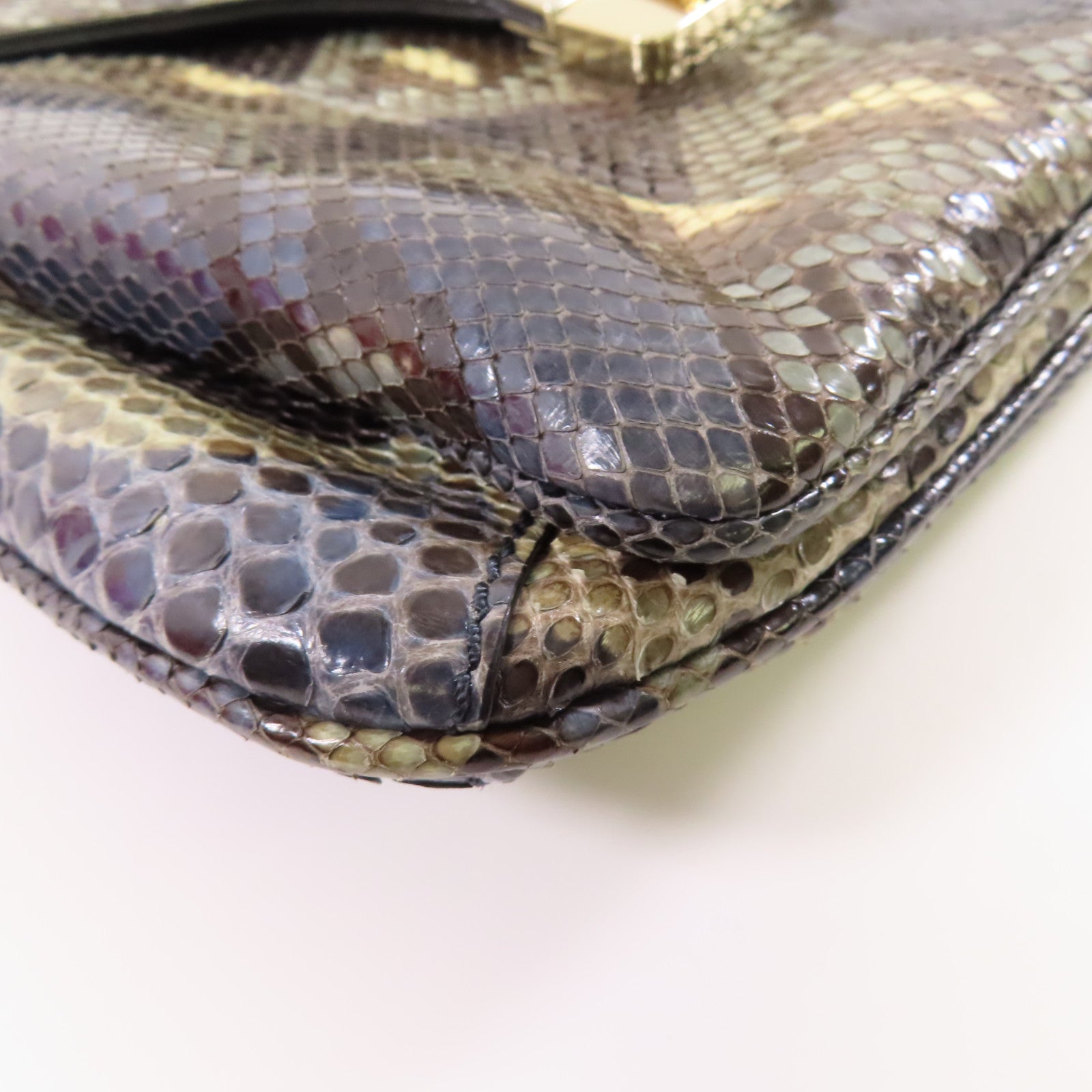 Valentino 蛇皮皮革Hand Bag金扣手挽袋