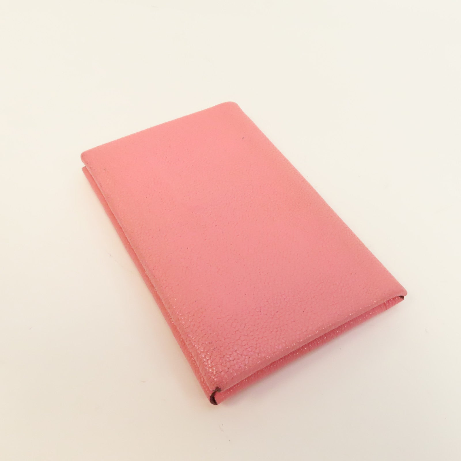HERMES Evercolor皮革Porte-cartes Calvi銀扣卡片套粉紅色
