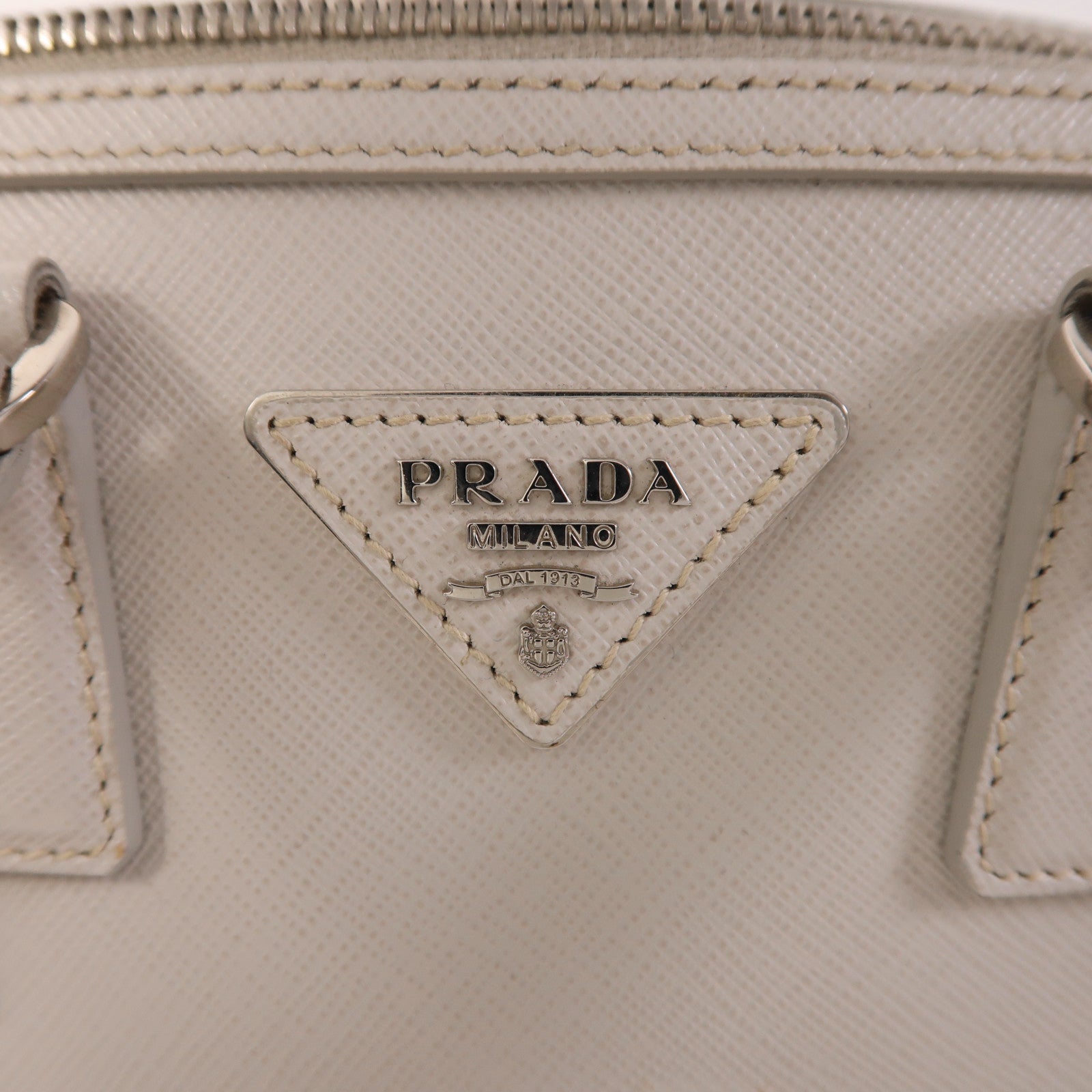 PRADA 牛皮皮革2 Way Shoulder Bag銀扣手挽肩背兩用袋