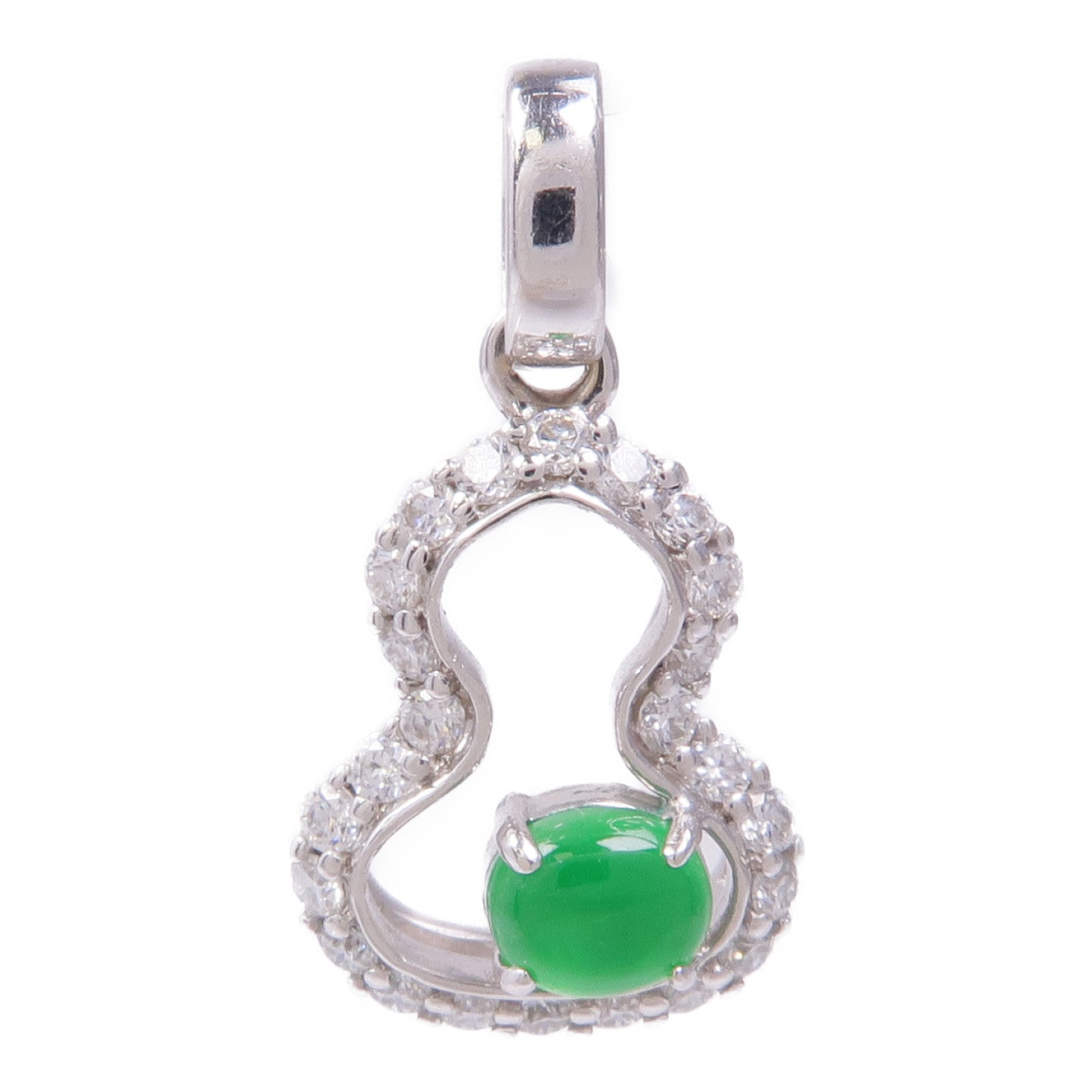 JEWELRY 18K白金Jade Pandent翡翠/鑽石吊墜