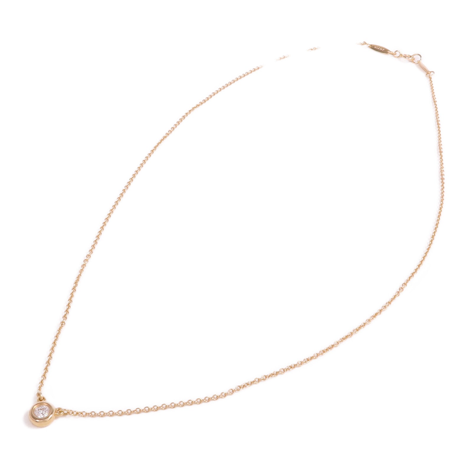 TIFFANY＆CO 18K玫瑰金By The Yard Necklace鑽石項鍊