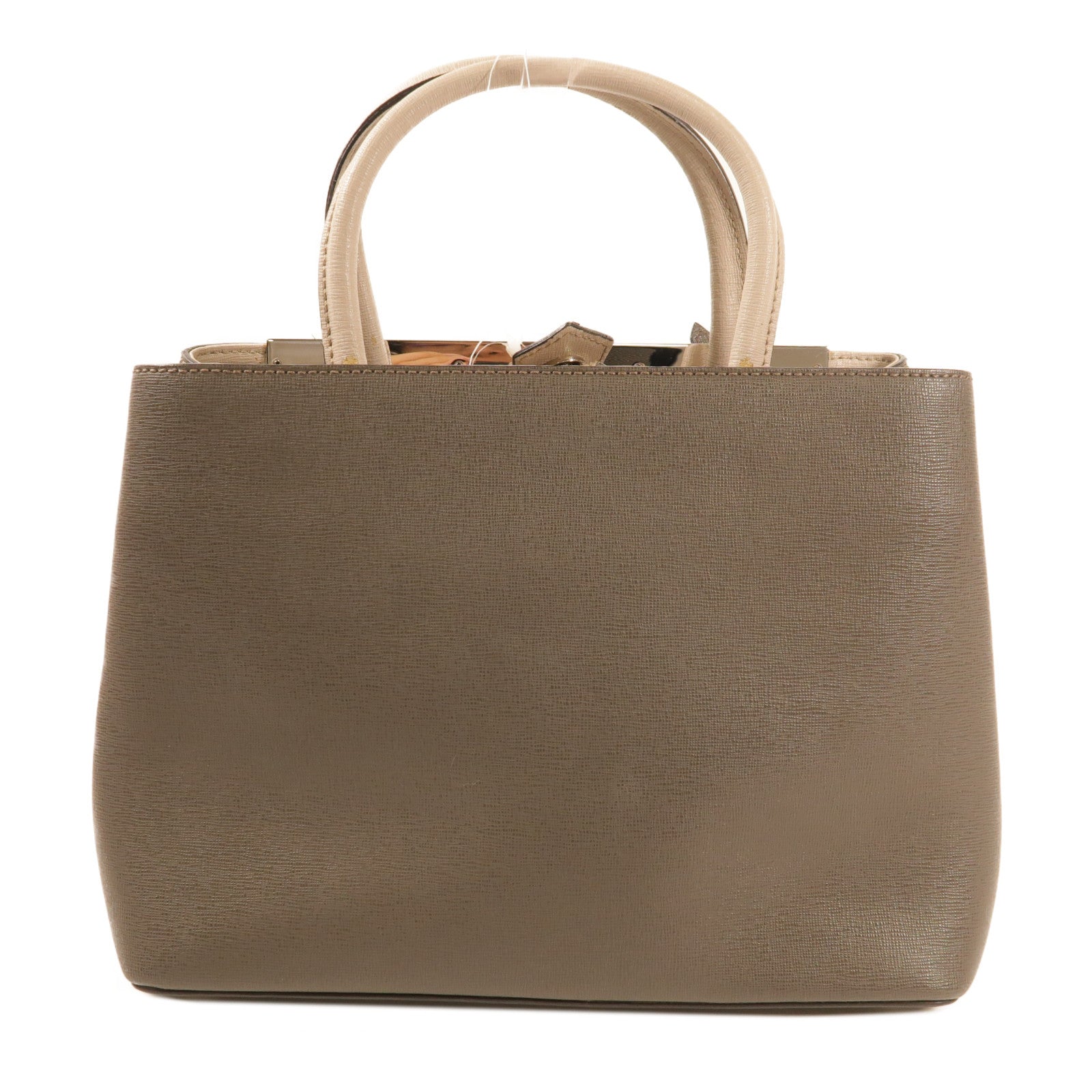 FENDI 【激減優惠】牛皮皮革Petite 2 Jours金扣手挽肩背兩用袋灰色