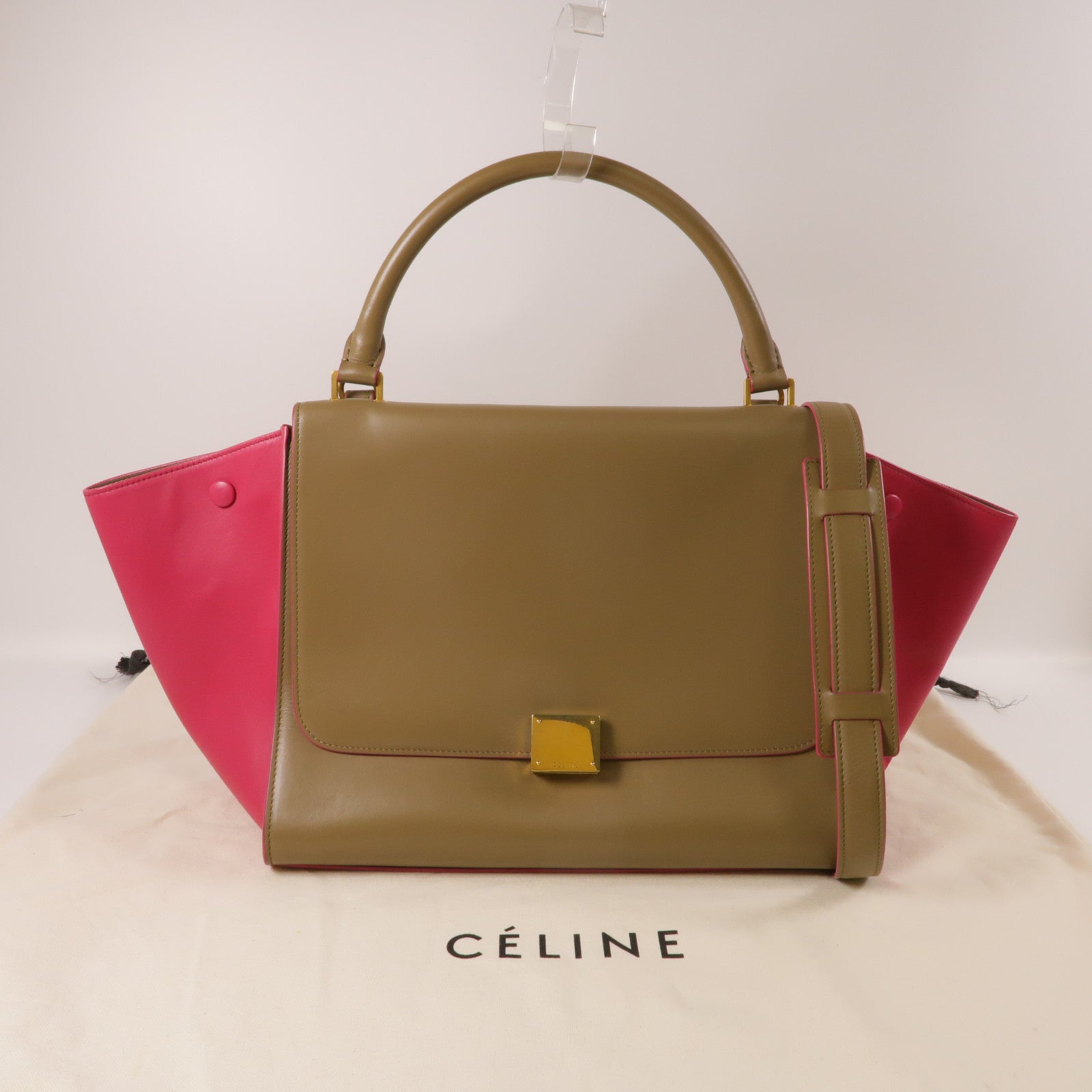 CELINE 牛皮皮革Trapeze Medium金扣手挽肩背兩用袋