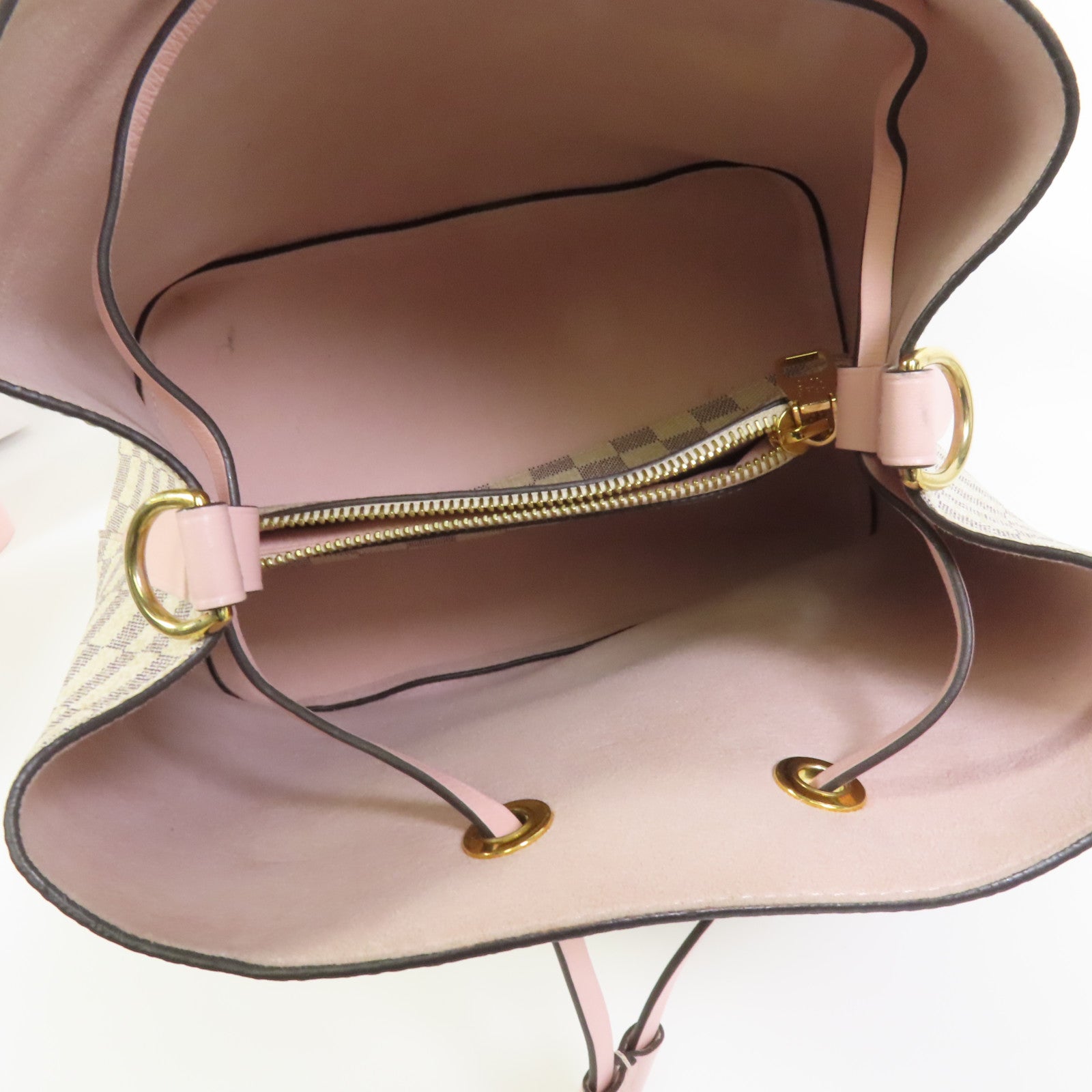 LOUIS VUITTON Damier Azur Neo Noe金扣肩背袋白色