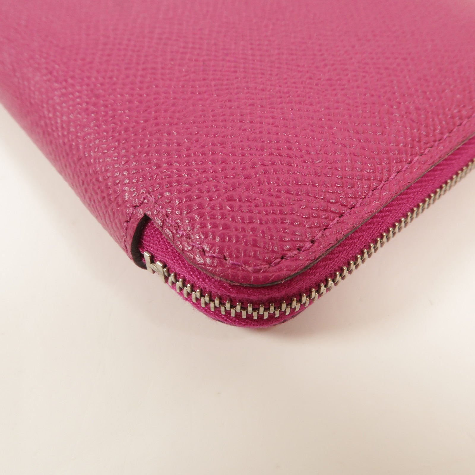 HERMES Epsom皮革Silk In Compact Wallet錢包Rose Pourpre