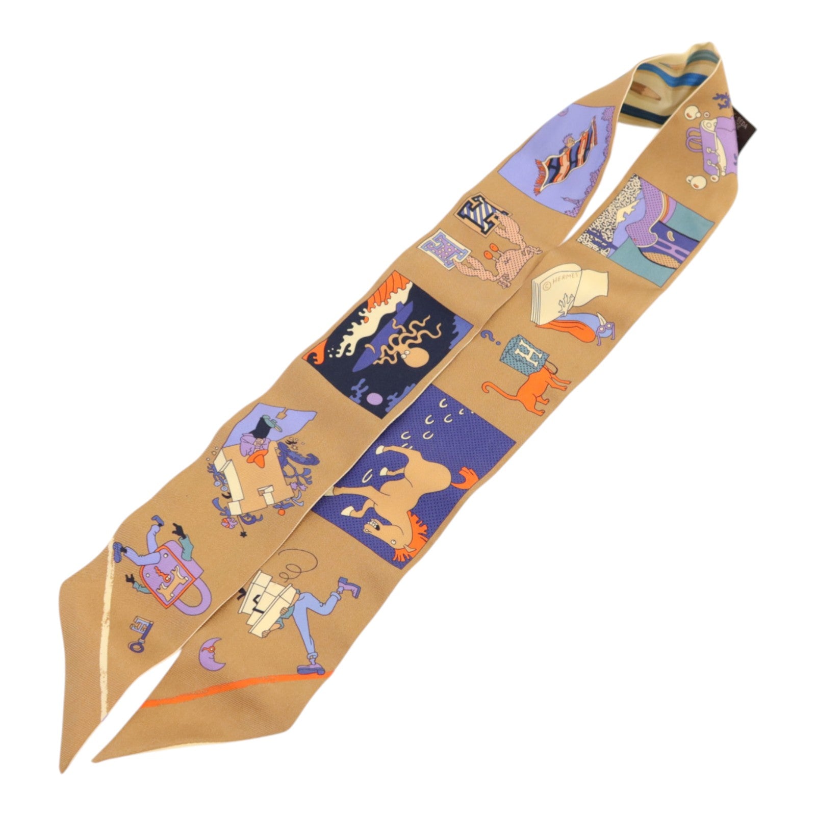 HERMES 絲質Twilly絲巾