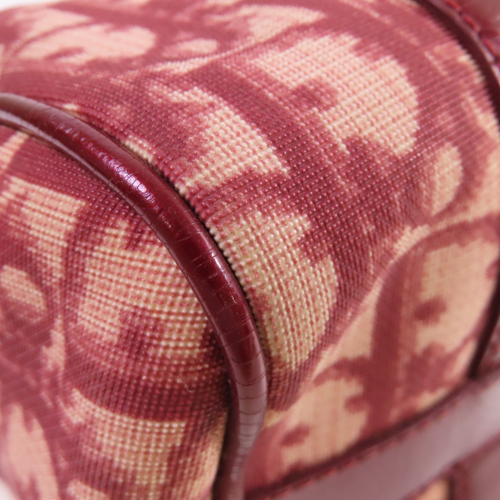 Dior Oblique塗層帆布Dior Handbag金扣手挽袋酒紅色