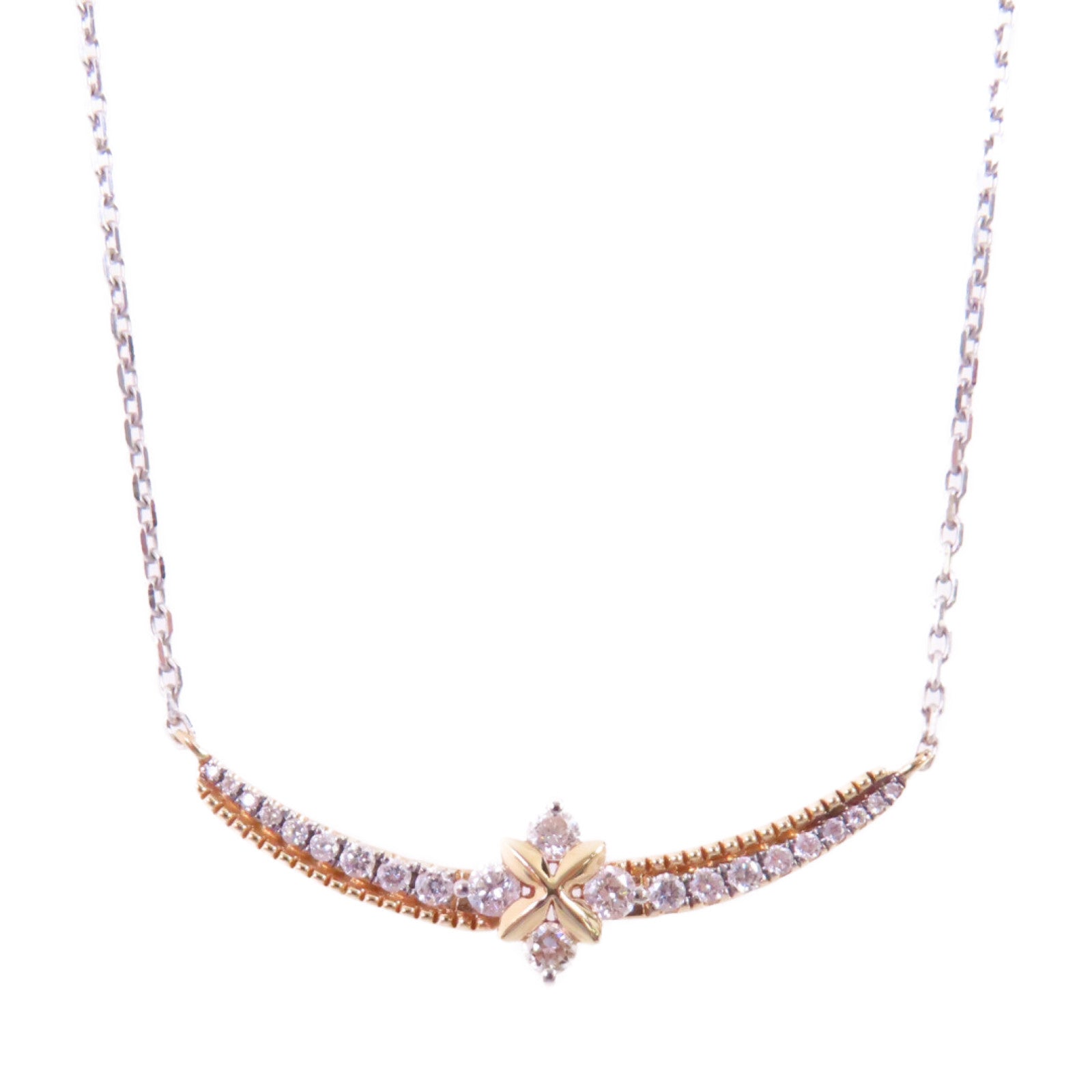Jewelry SHW 0.282ct Diamond Necklace 18K White Gold 18K Rose Gold