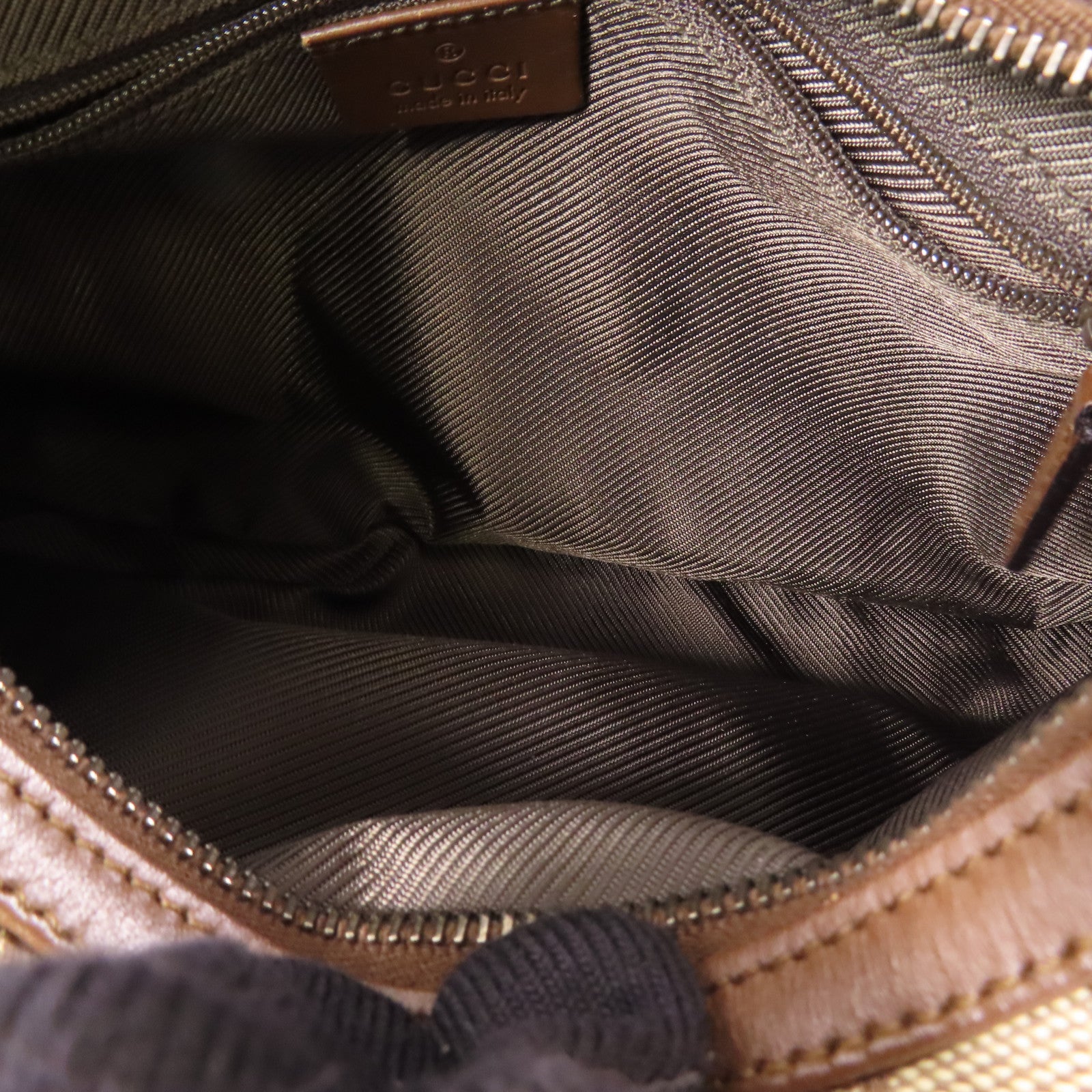 GUCCI 帆布Hobo Bag銀扣肩背袋