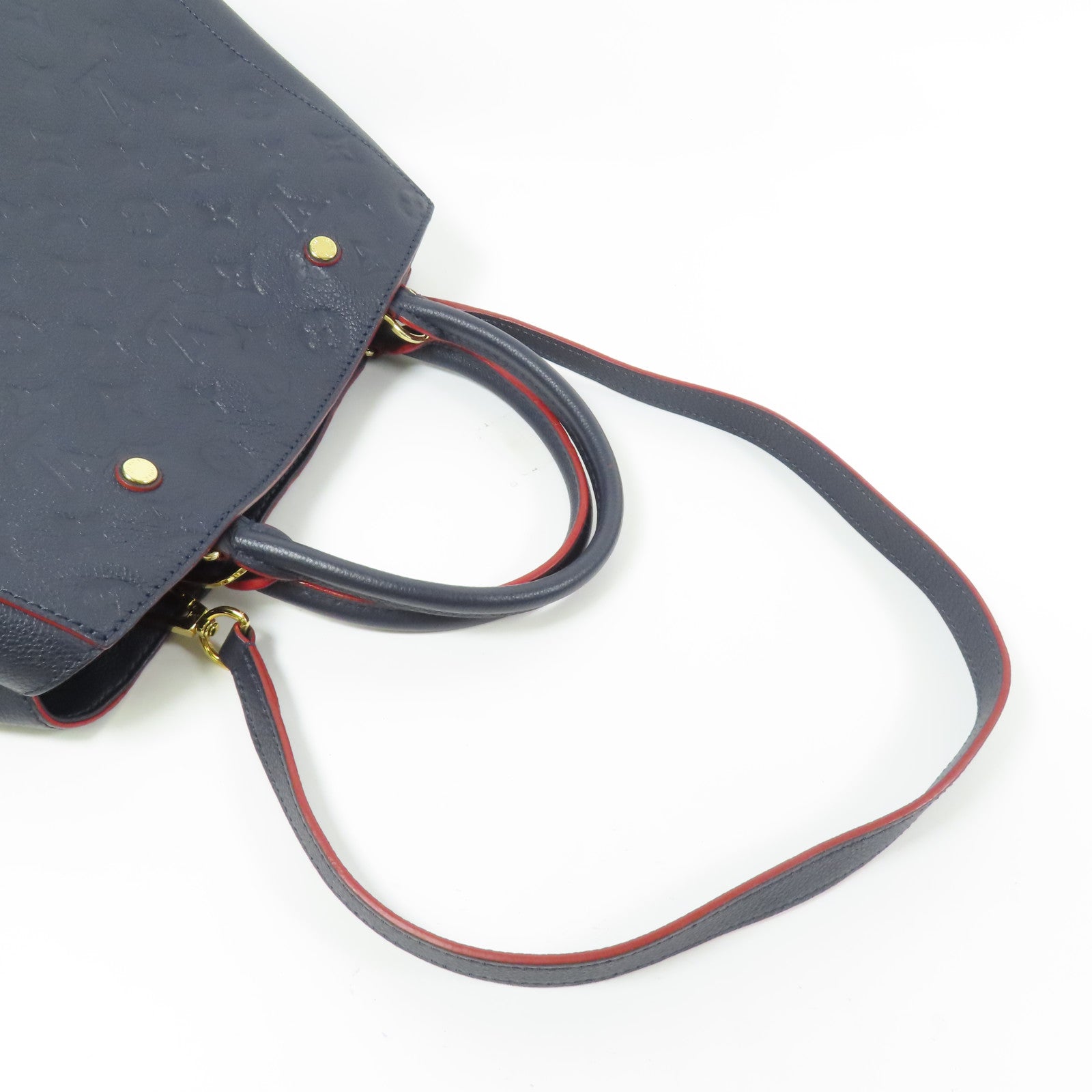 LOUIS VUITTON Monogram Empreinte Montaigne MM金扣手挽肩背兩用袋