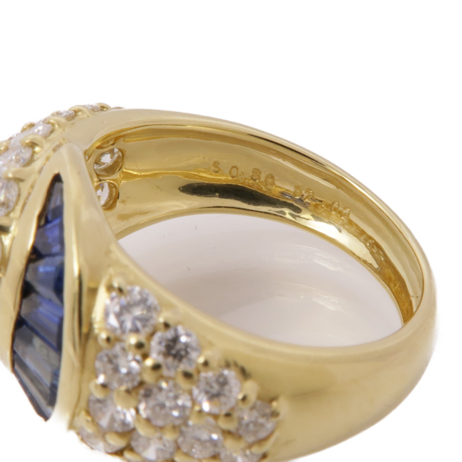 JEWELRY 18K黃金Sapphire Diamond Ring藍寶石/鑽石戒指US#6.25