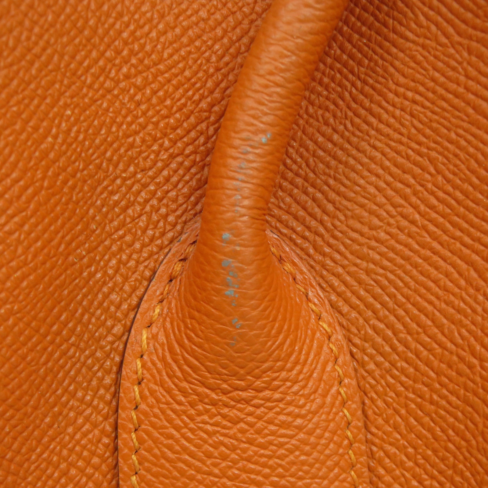 HERMES 【激減優惠】Epsom皮革GardenParty PM銀扣手挽袋Feu火焰橙色