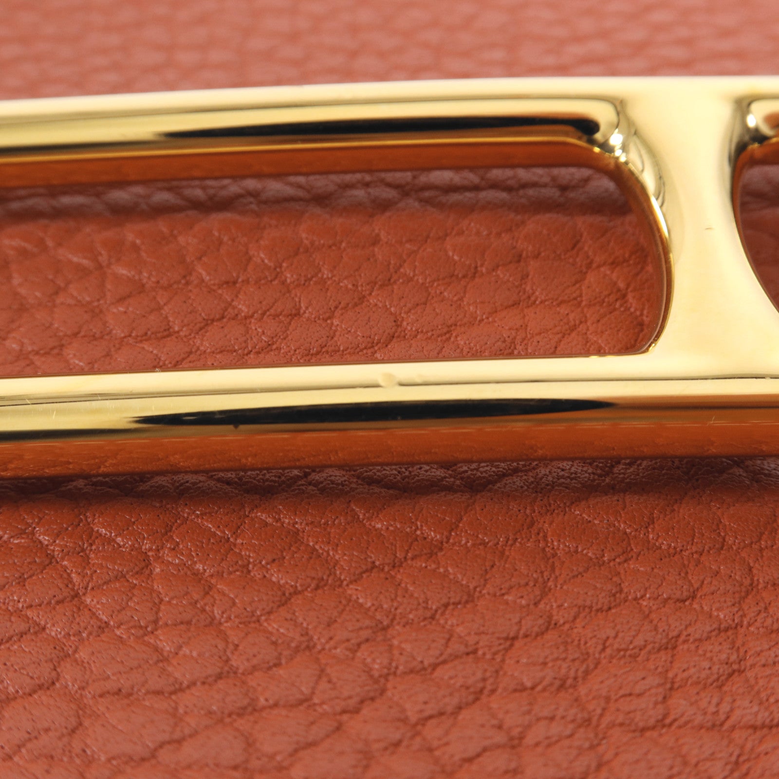 HERMES Clemence皮革Roulis 23金扣肩背袋Sanguine