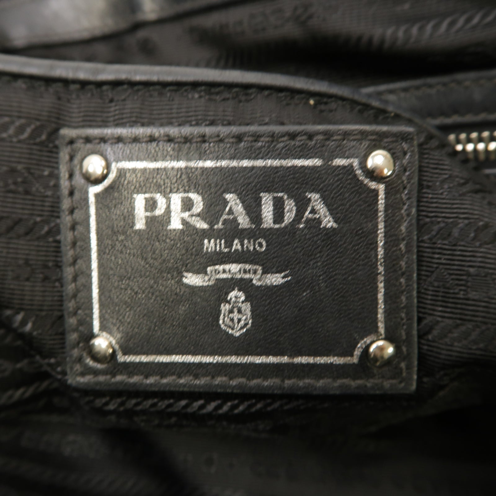PRADA 尼龍2way Shoulder Bag銀扣手挽肩背兩用袋黑色
