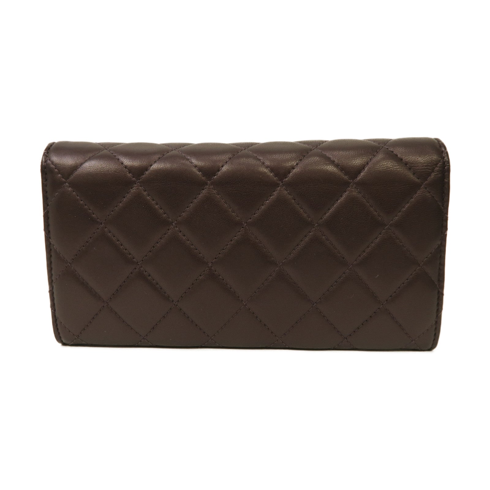 CHANEL 【激減優惠】菱格牛皮皮革Long Wallet金扣長錢包紫色