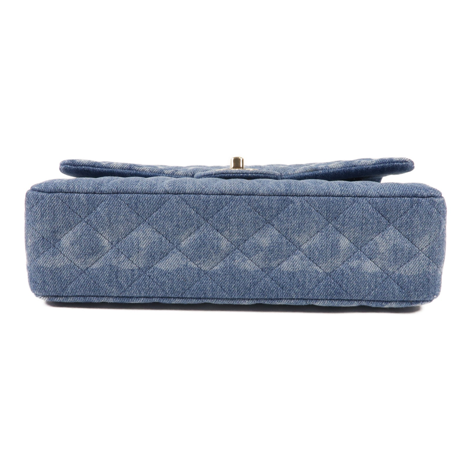 CHANEL 牛仔布Classic 25金扣鏈帶肩背袋
