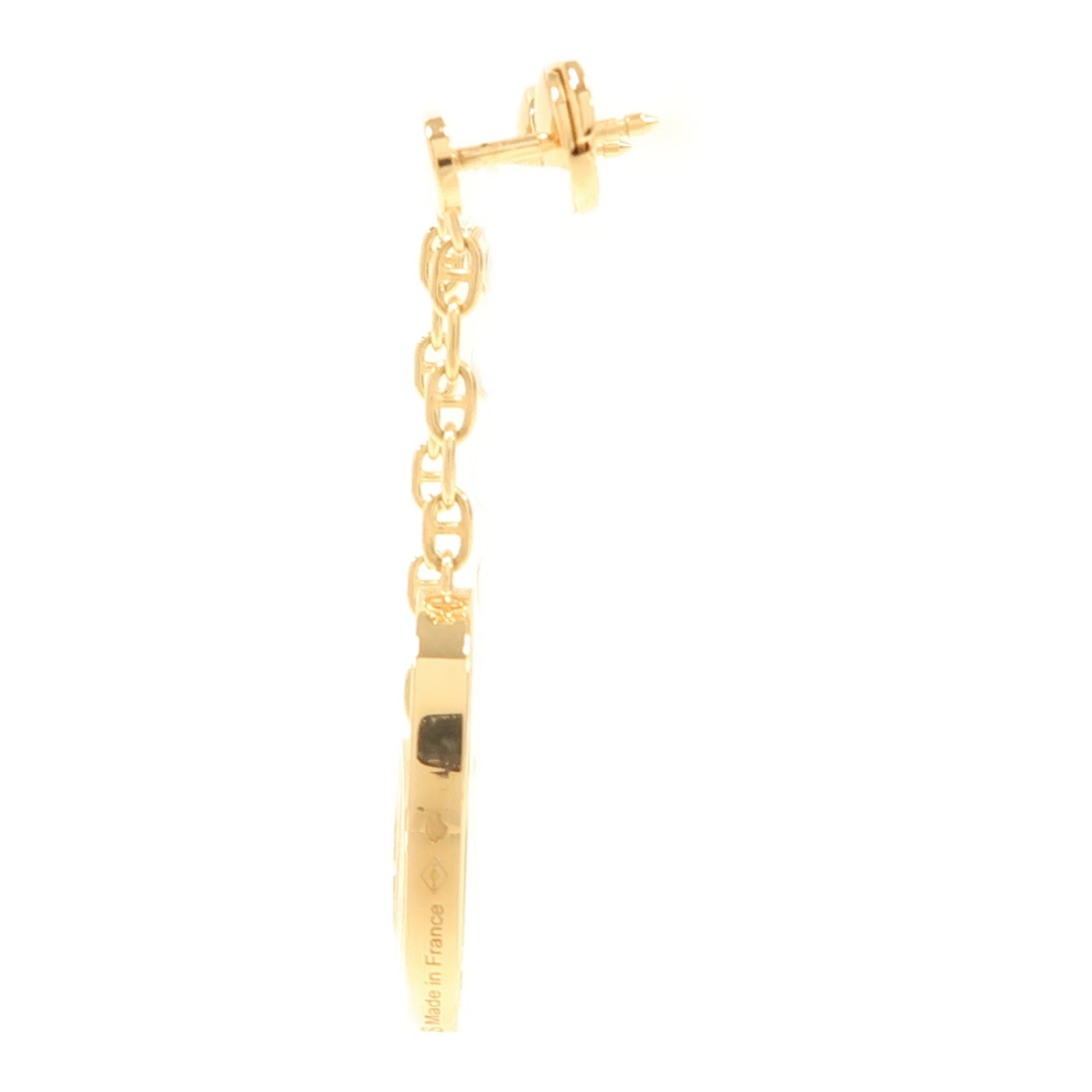 HERMES 18K黃金Chaine D'ancre Earrings耳環黑色/