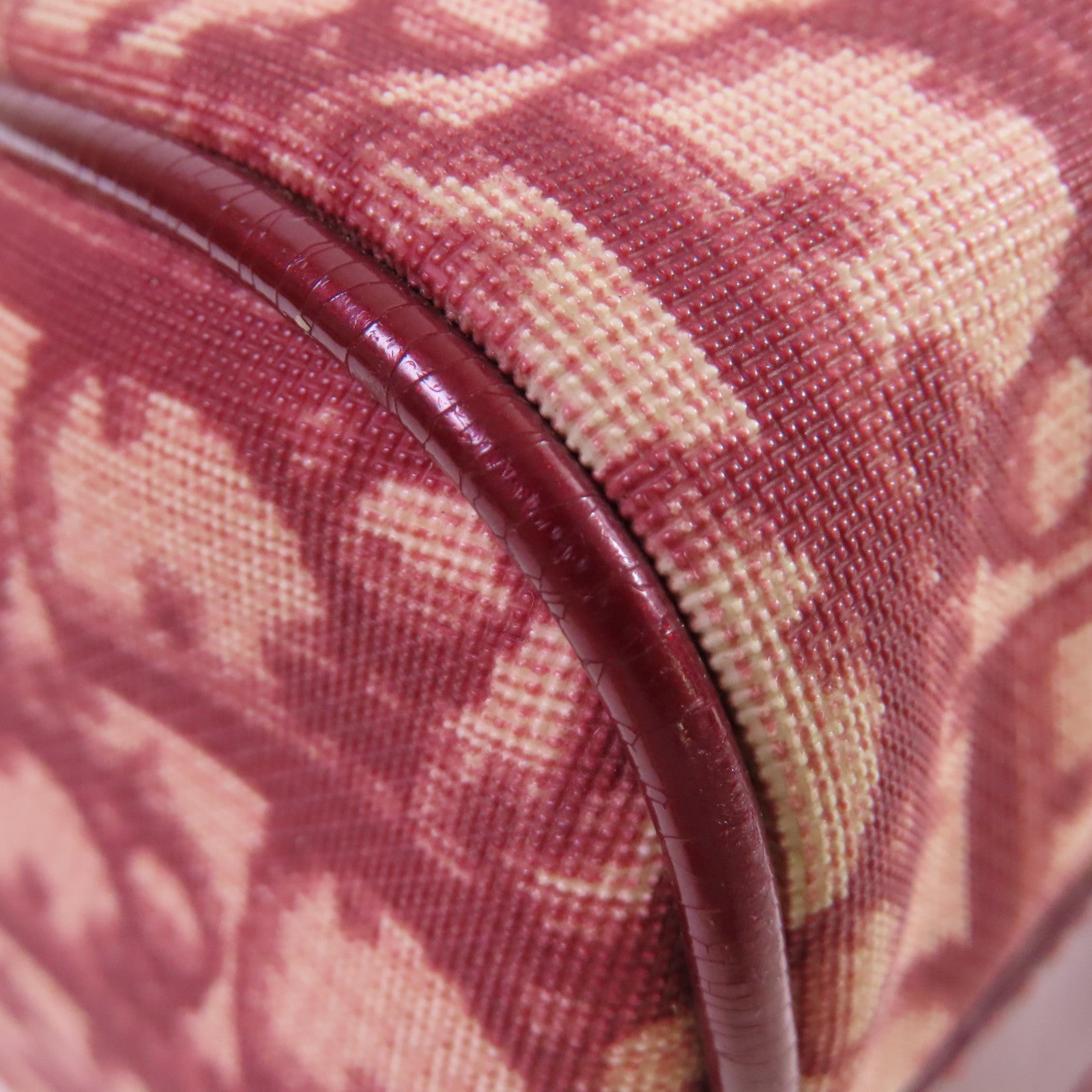 Dior Oblique塗層帆布Dior Handbag金扣手挽袋酒紅色