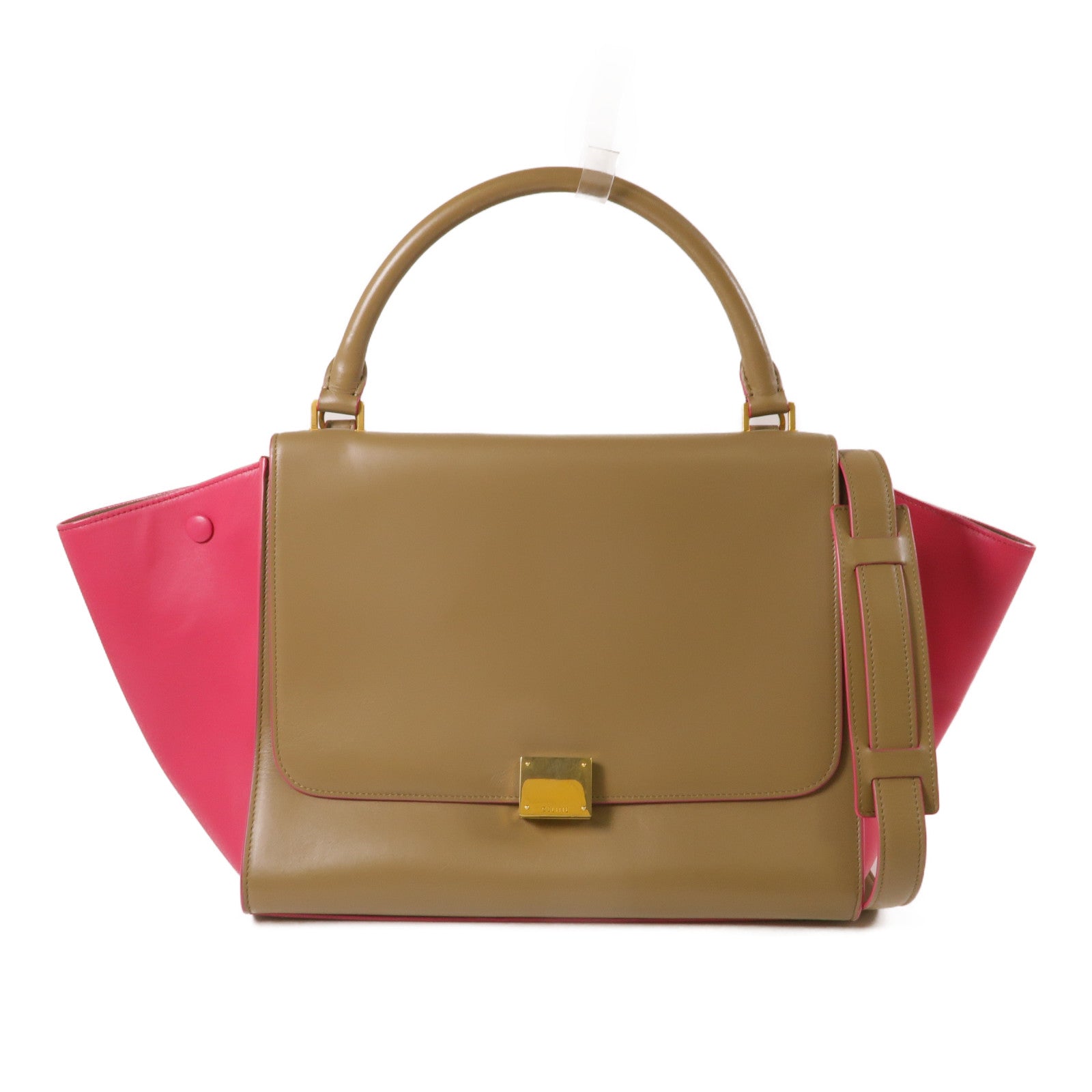 CELINE 牛皮皮革Trapeze Medium金扣手挽肩背兩用袋