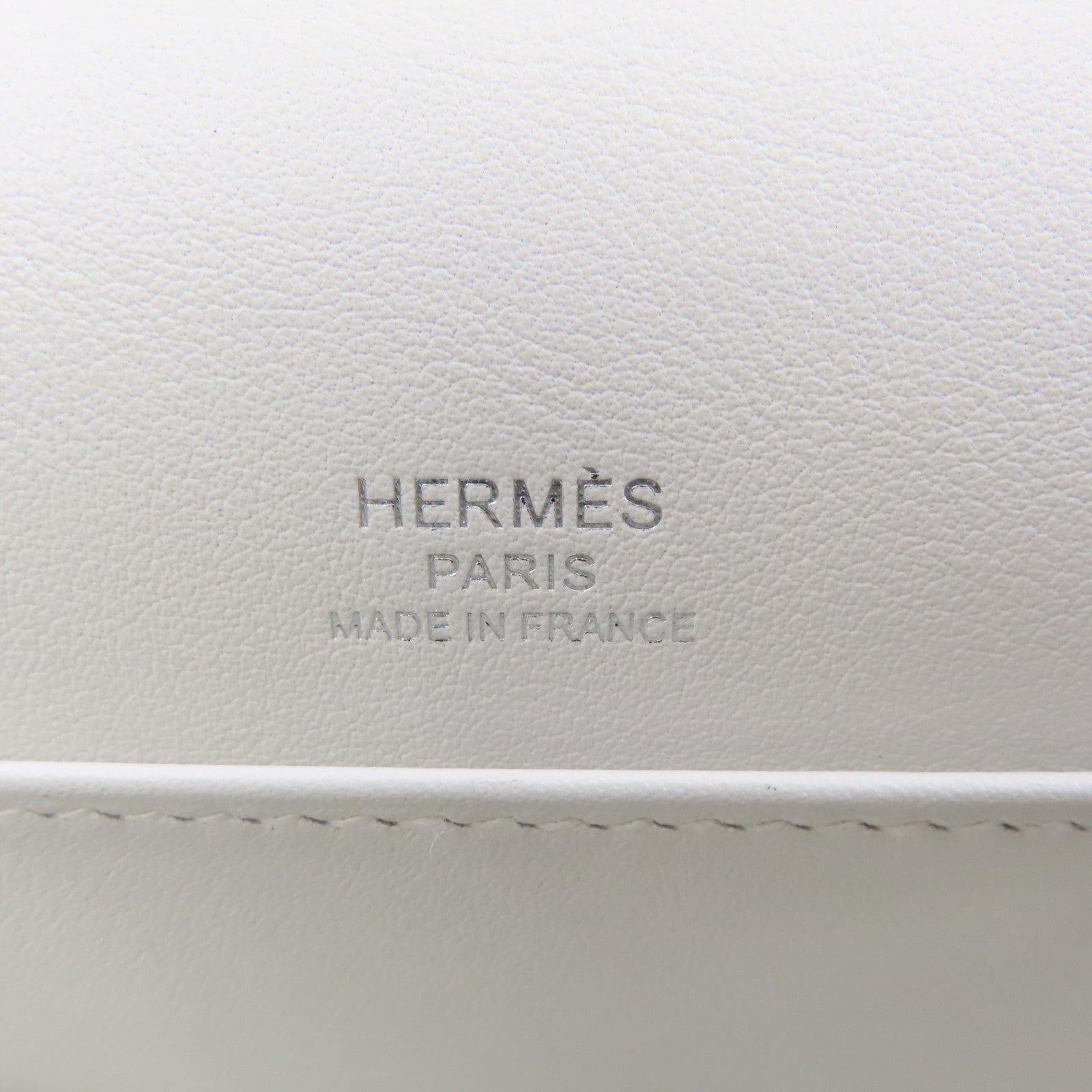HERMES 【激減優惠】Evercolor皮革Mini Roulis銀扣肩背袋Blanc白色