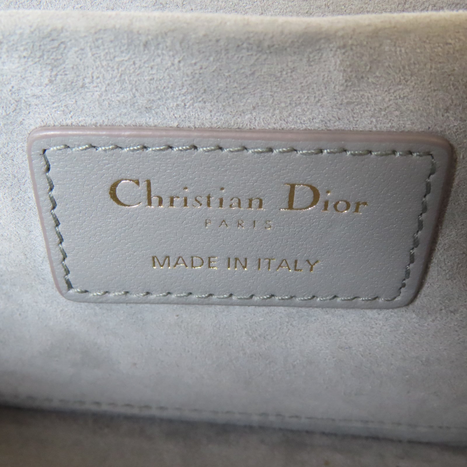 Dior 羊皮皮革Travel Vanity Case金扣手挽肩背兩用袋灰色