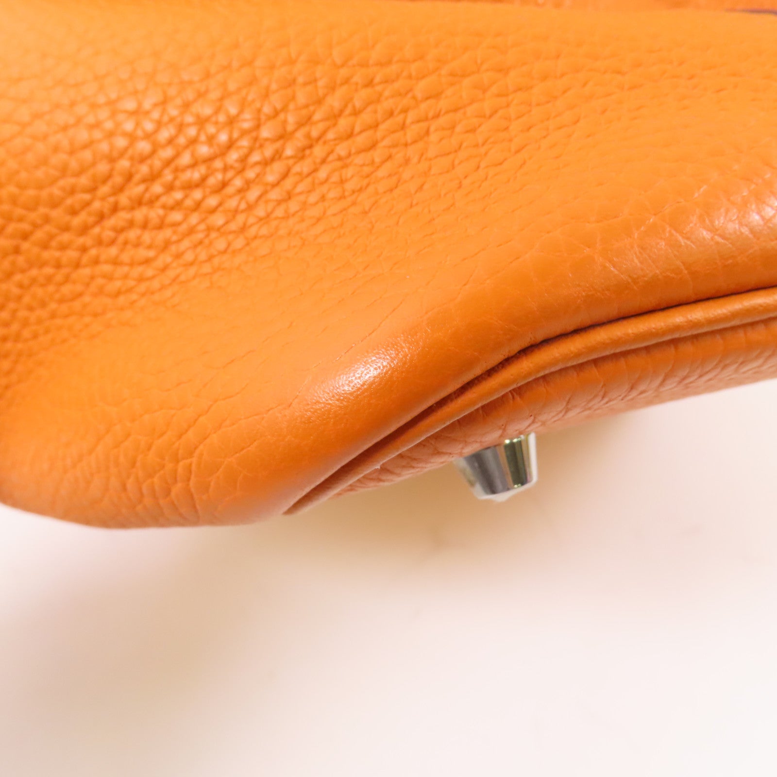 HERMES Clemence皮革Picotin MM手挽袋Orange