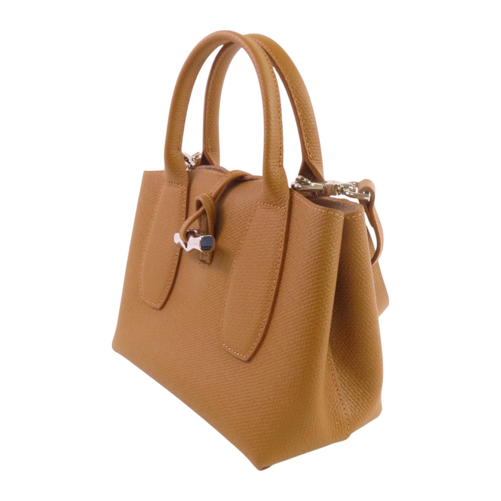 Longchamp 牛皮皮革2Way Shoulder Bag銀扣手挽肩背兩用袋